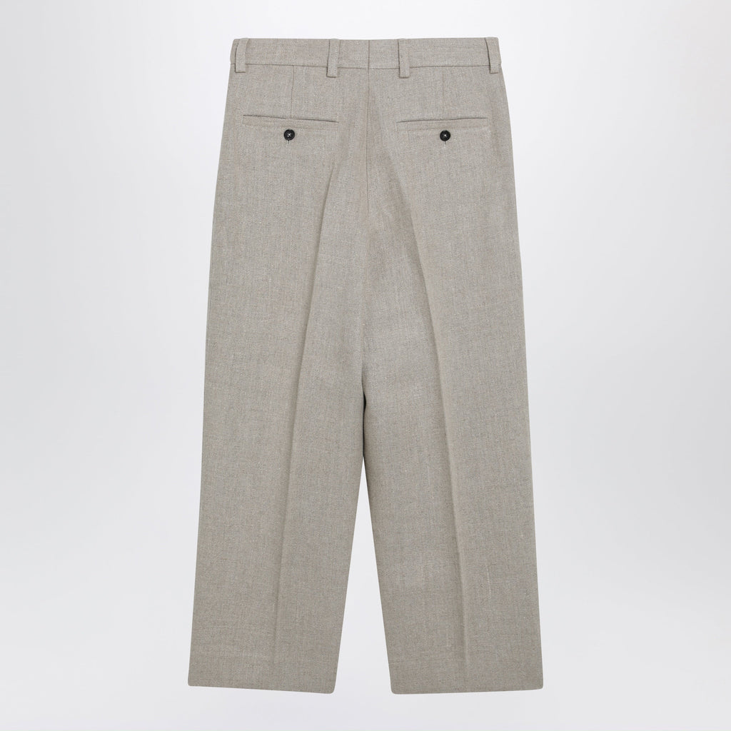 Toteme Beige High-Waisted Linen Shorts Women
