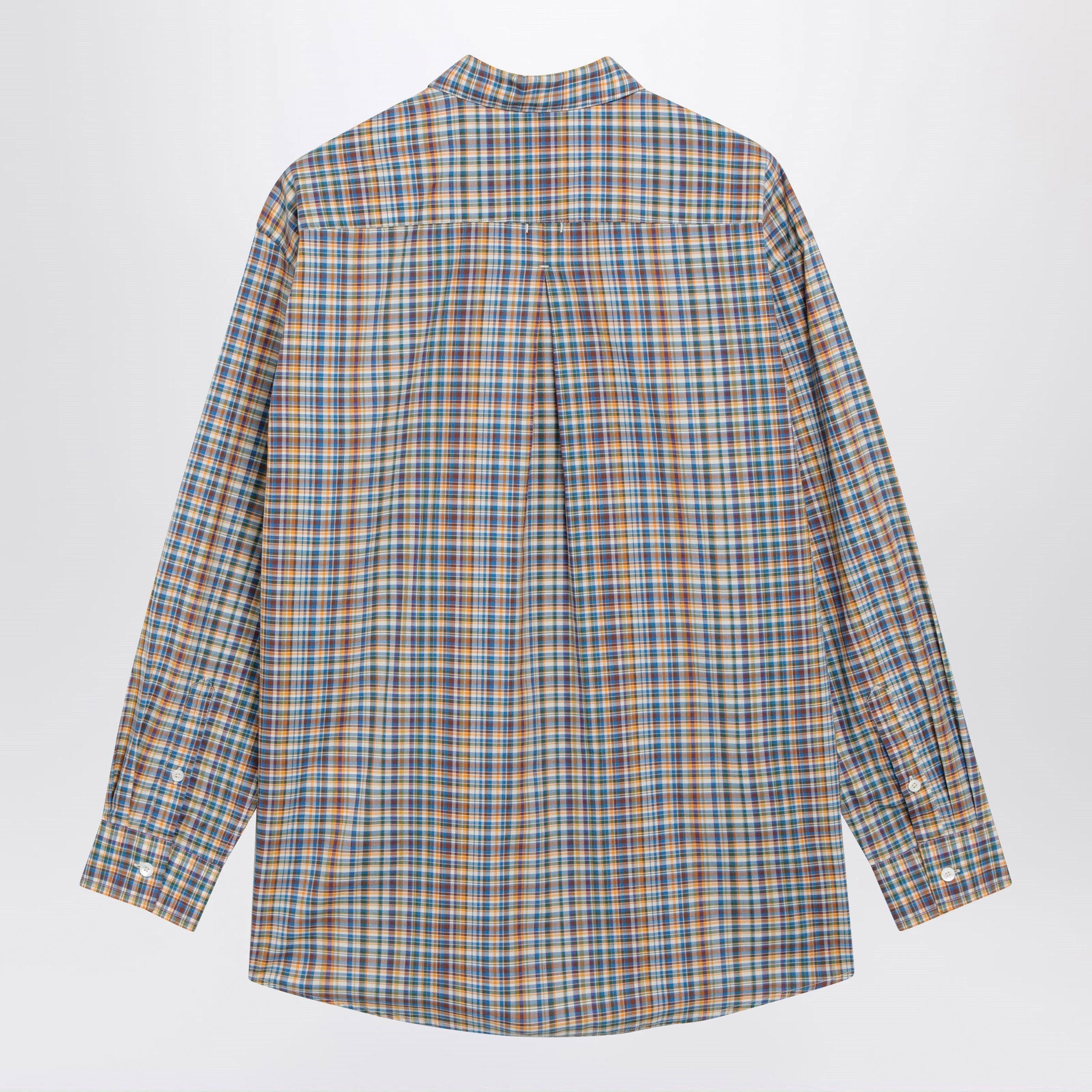 Toteme Oversized Checked Shirt In Blue/Orange Organic Cotton Women