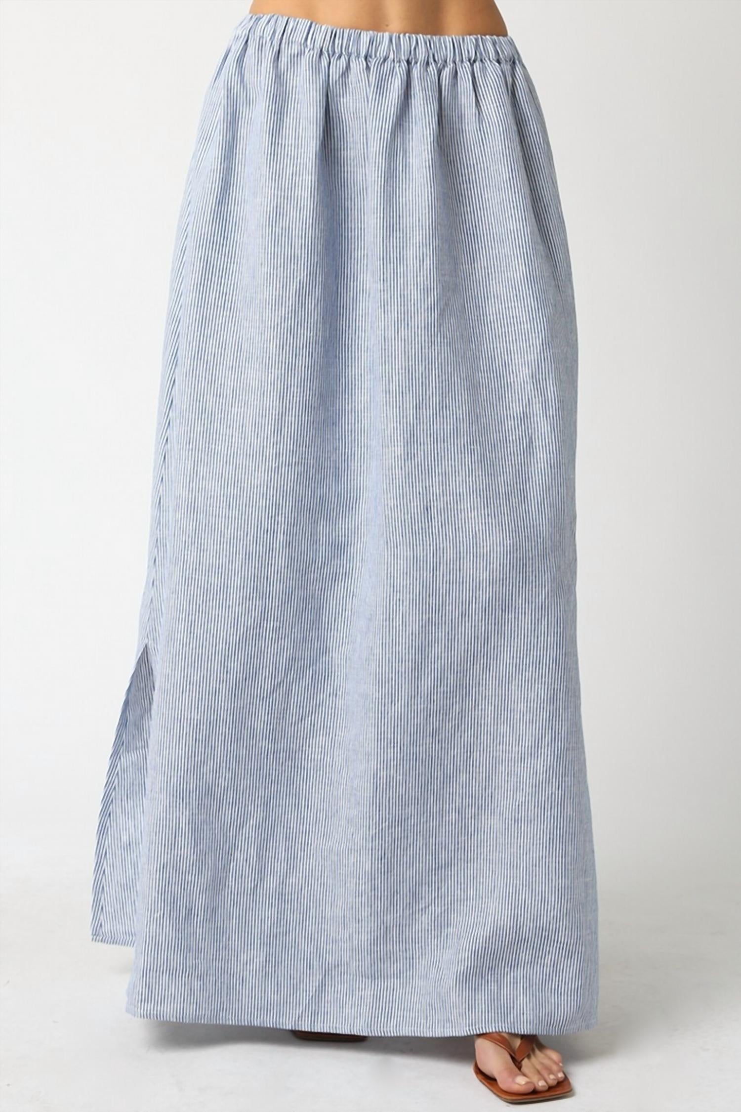 Aleah Linen Skirt In Denim