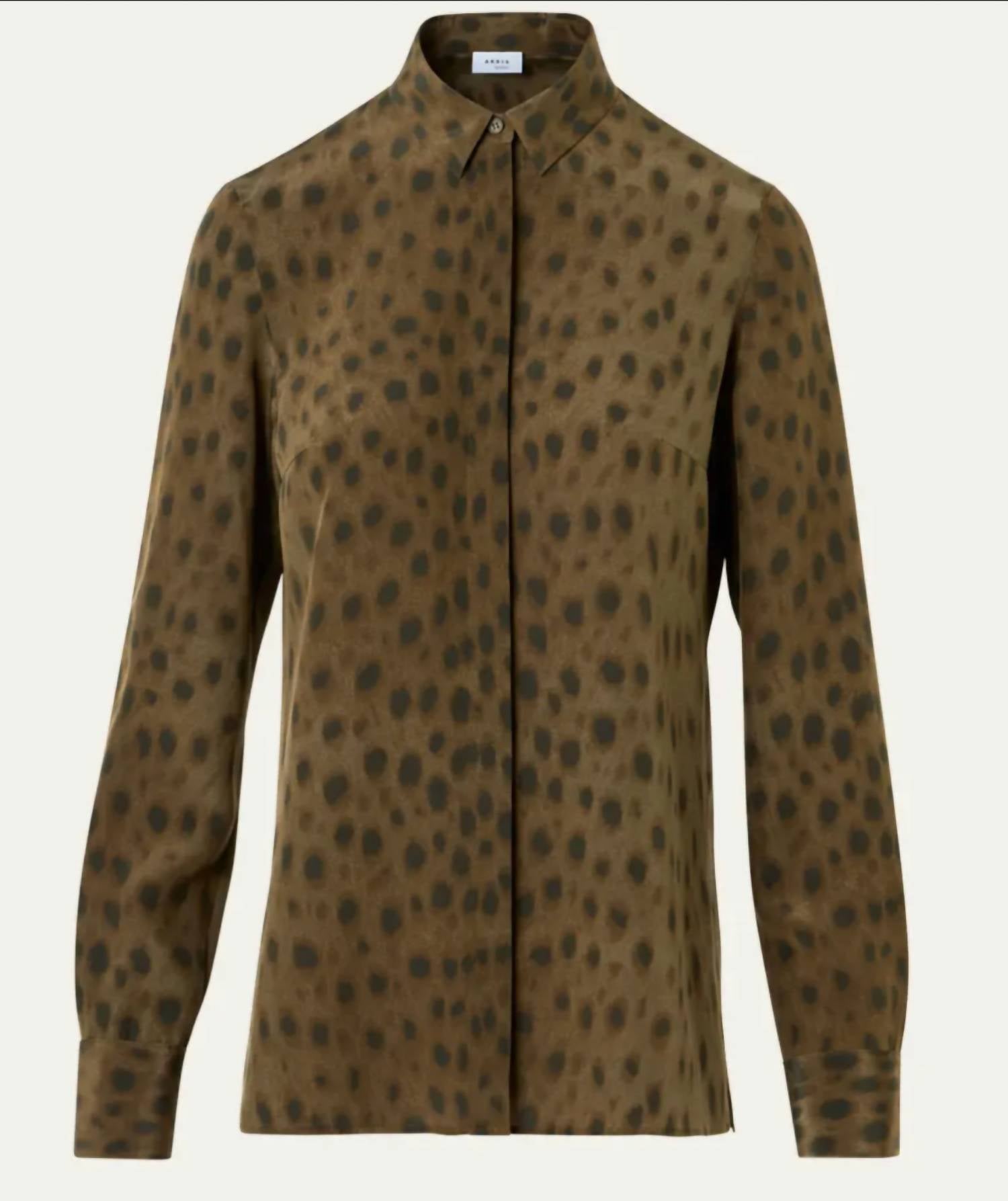 Women's Leopard Print Blouse In Hazel Bark