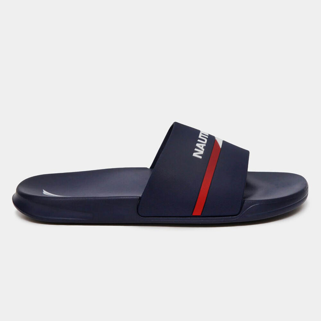 Nautica Mens Logo Embossed Slide Sandals