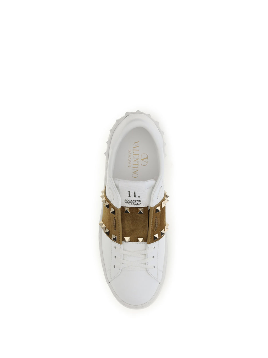 Valentino Garavani Women Rockstud Untitled Sneakers With Suede Band