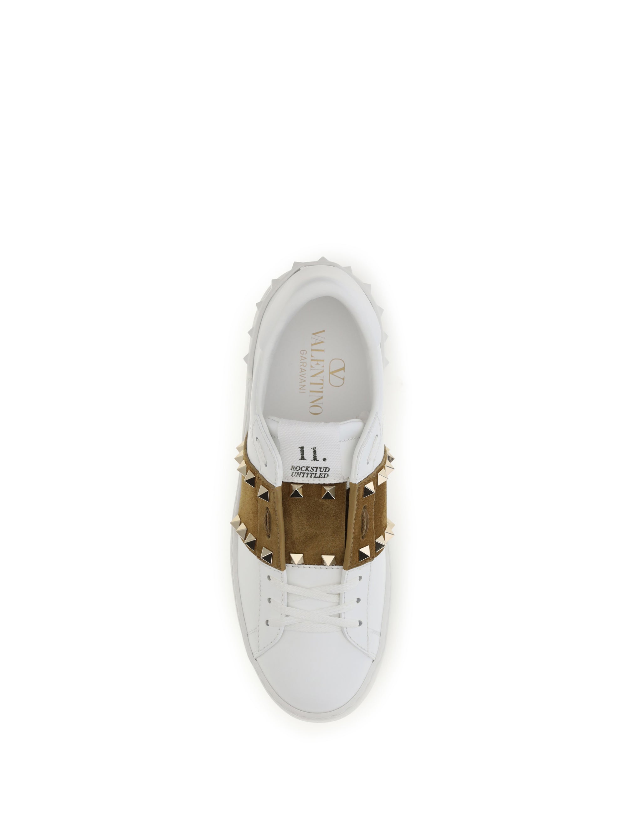 Valentino Garavani Women Rockstud Untitled Sneakers With Suede Band