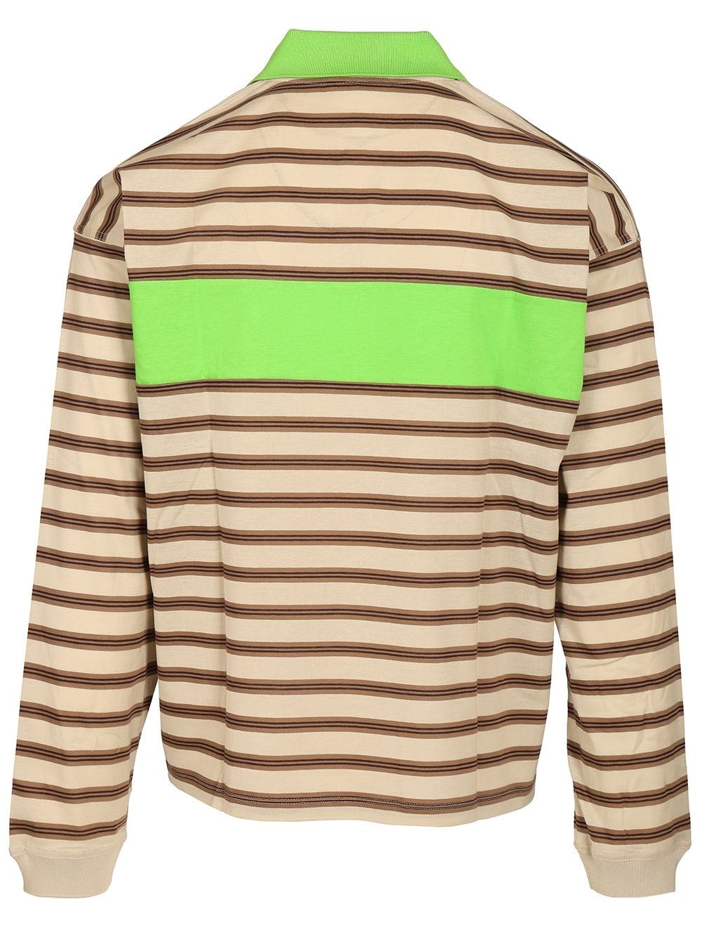 Versace Men Striped Cotton Polo Shirt With Inlay