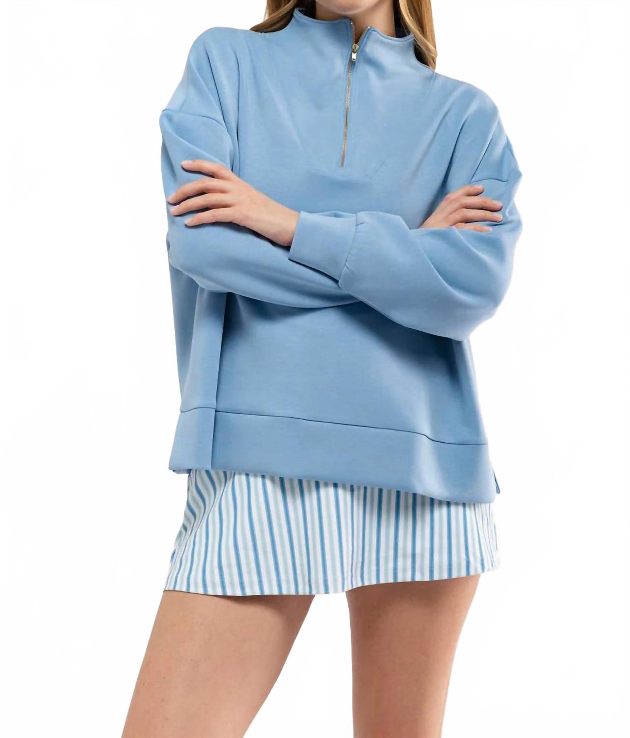 Morgan Quarter Zip Sweatshirt In Regatta