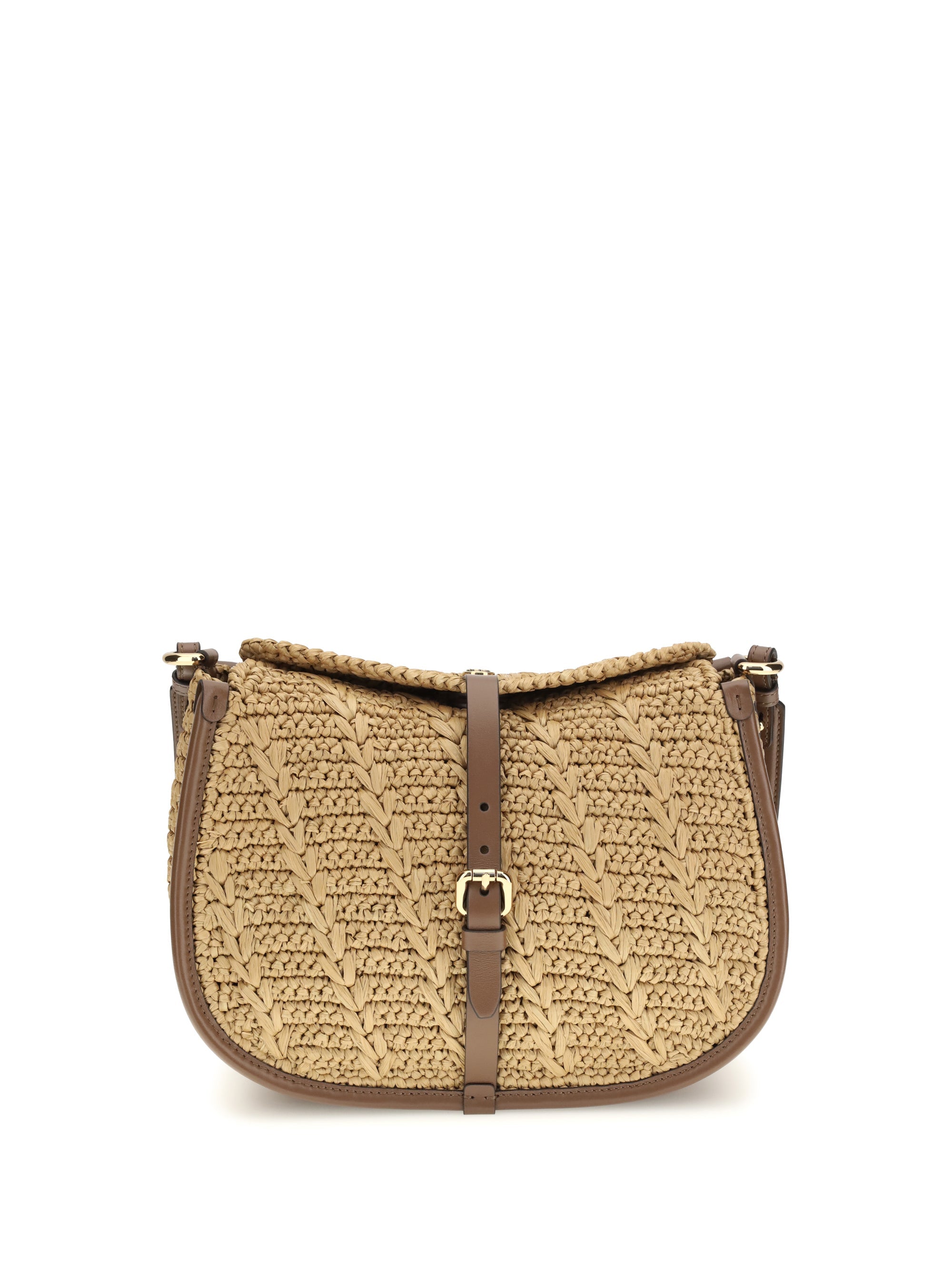 Etro Women Raffia Crochet Pony Shoulder Bag