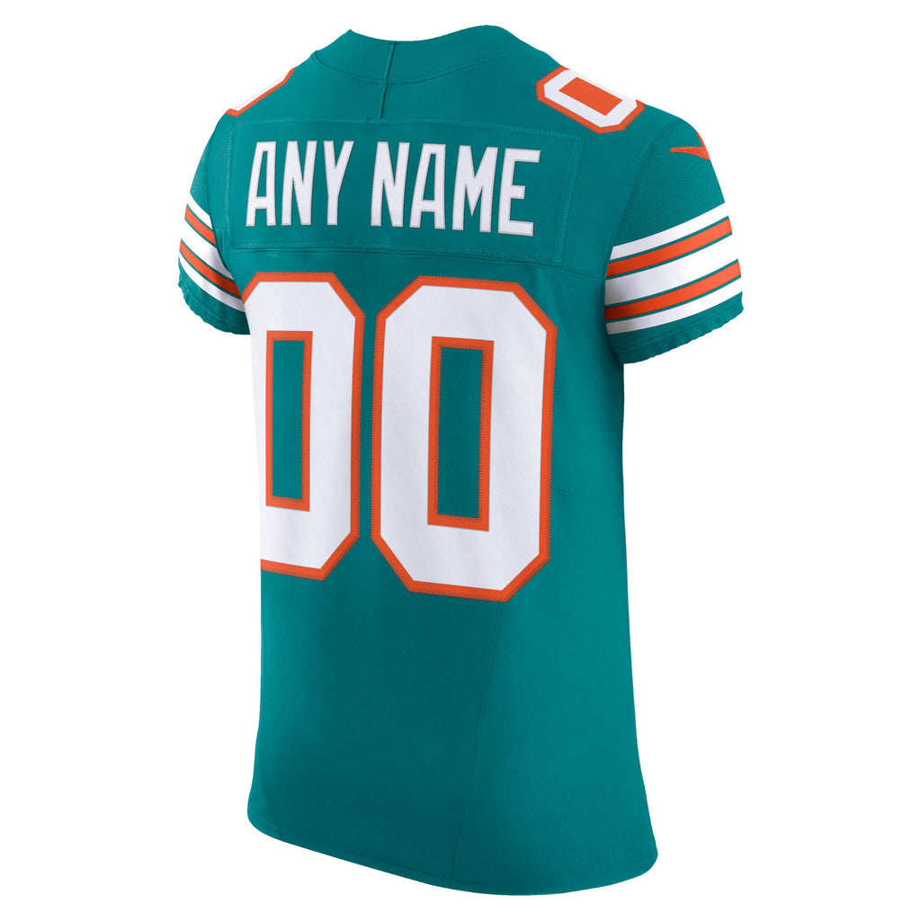 Miami Dolphins Aqua Alternate Vapor F.U.S.E. Elite Custom Jersey