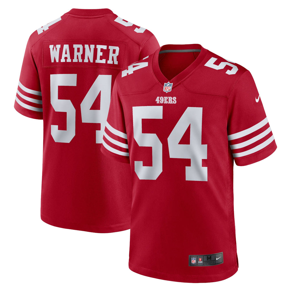 San Francisco 49ers Fred Warner Scarlet Team Game Player Jersey