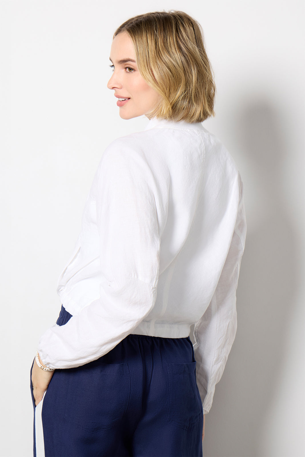 Women's Noa Relaxed Linen Bomber Jacket