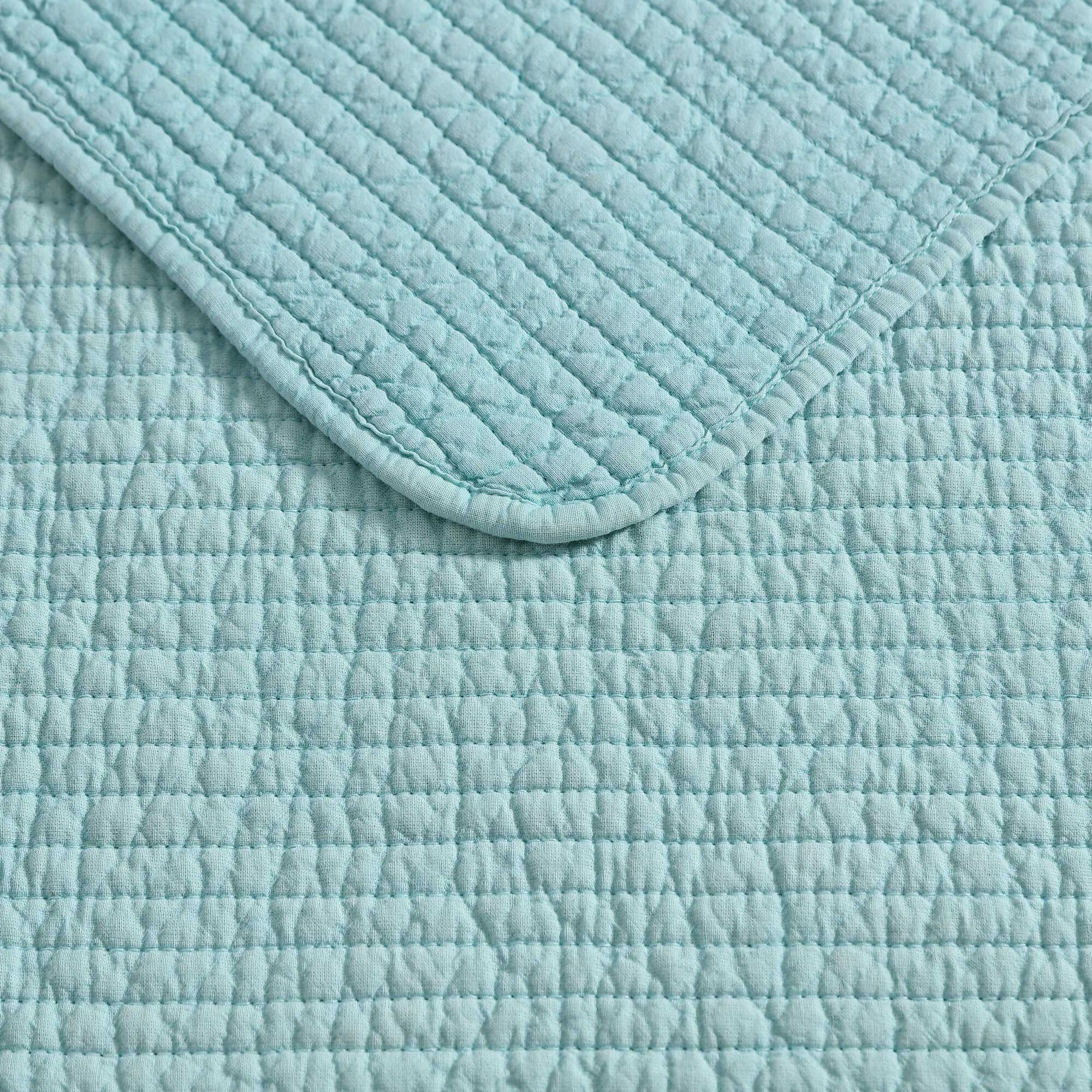 Nautica Seashore Stitch Green Full/Queen Quilt Set