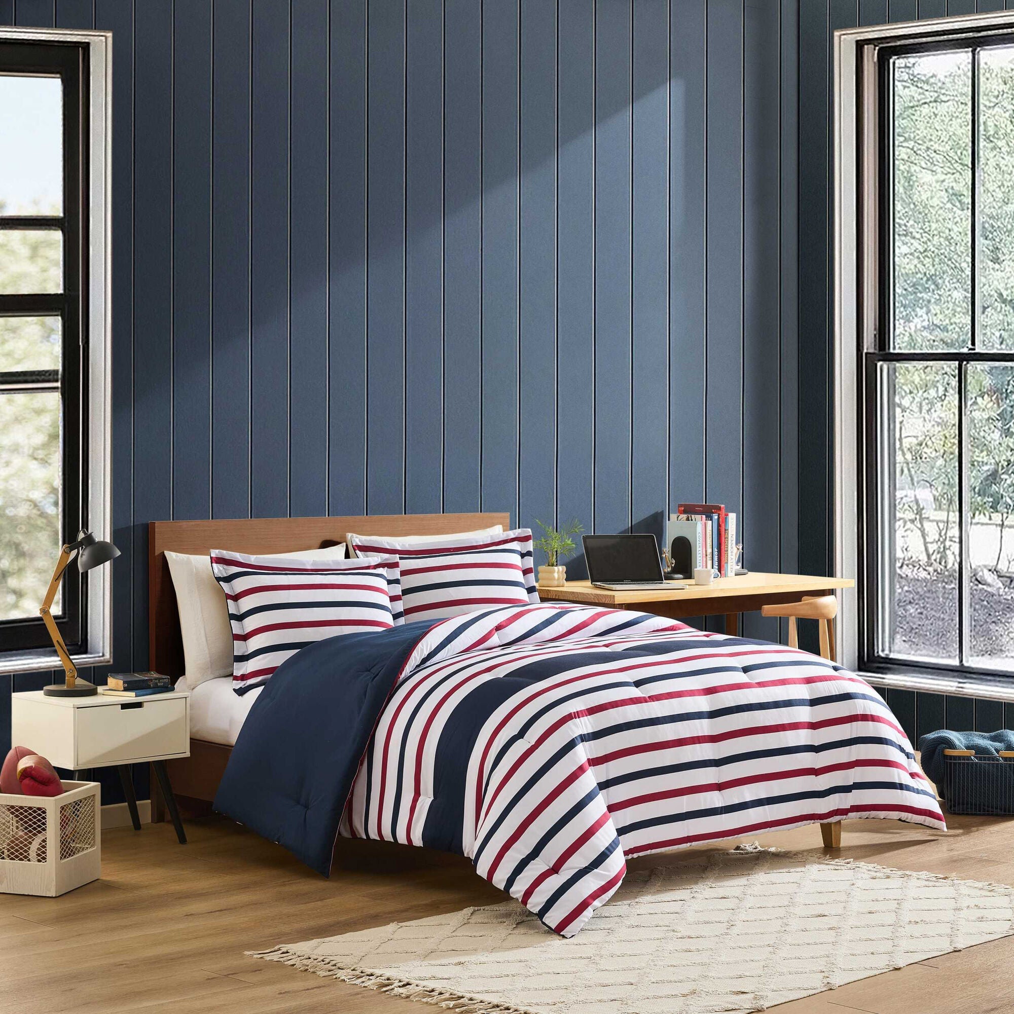 Nautica Clove Hitch Stripe Blue King Comforter Set