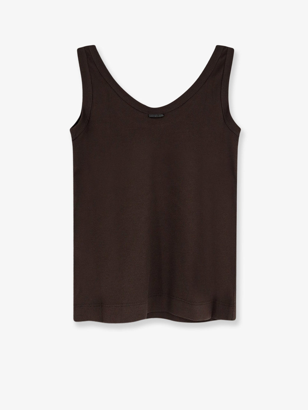 Brunello Cucinelli Women Cotton Blend Tank Top With Back Monili Detail