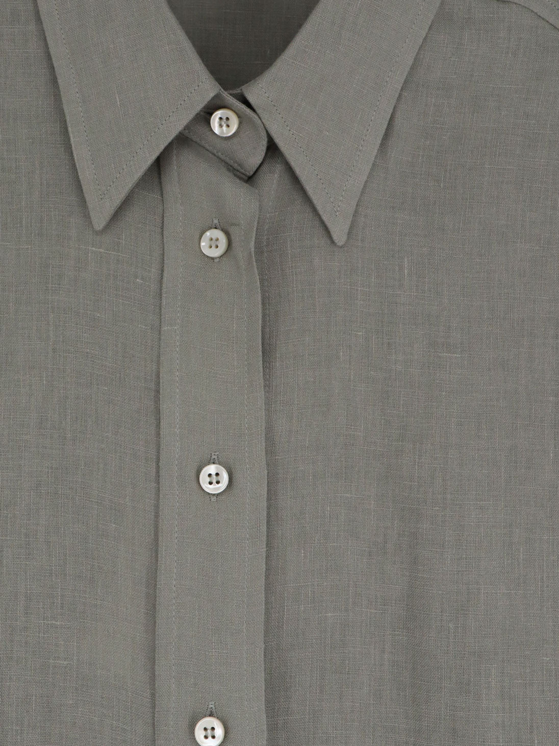 Brunello Cucinelli Women Linen Shirt With Monili Detail