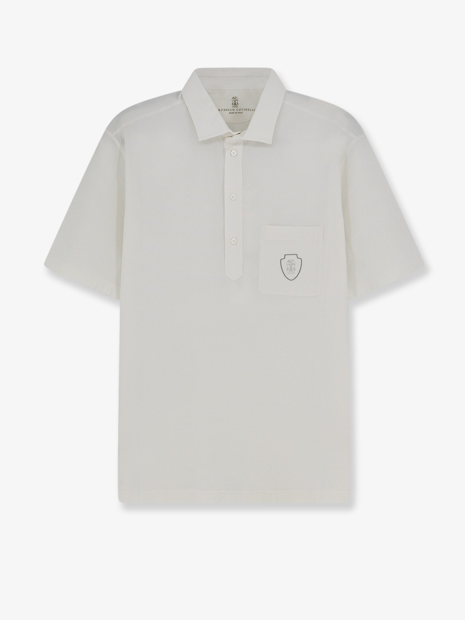 Brunello Cucinelli Men Virgin Wool Polo Shirt With Front Logo Patch