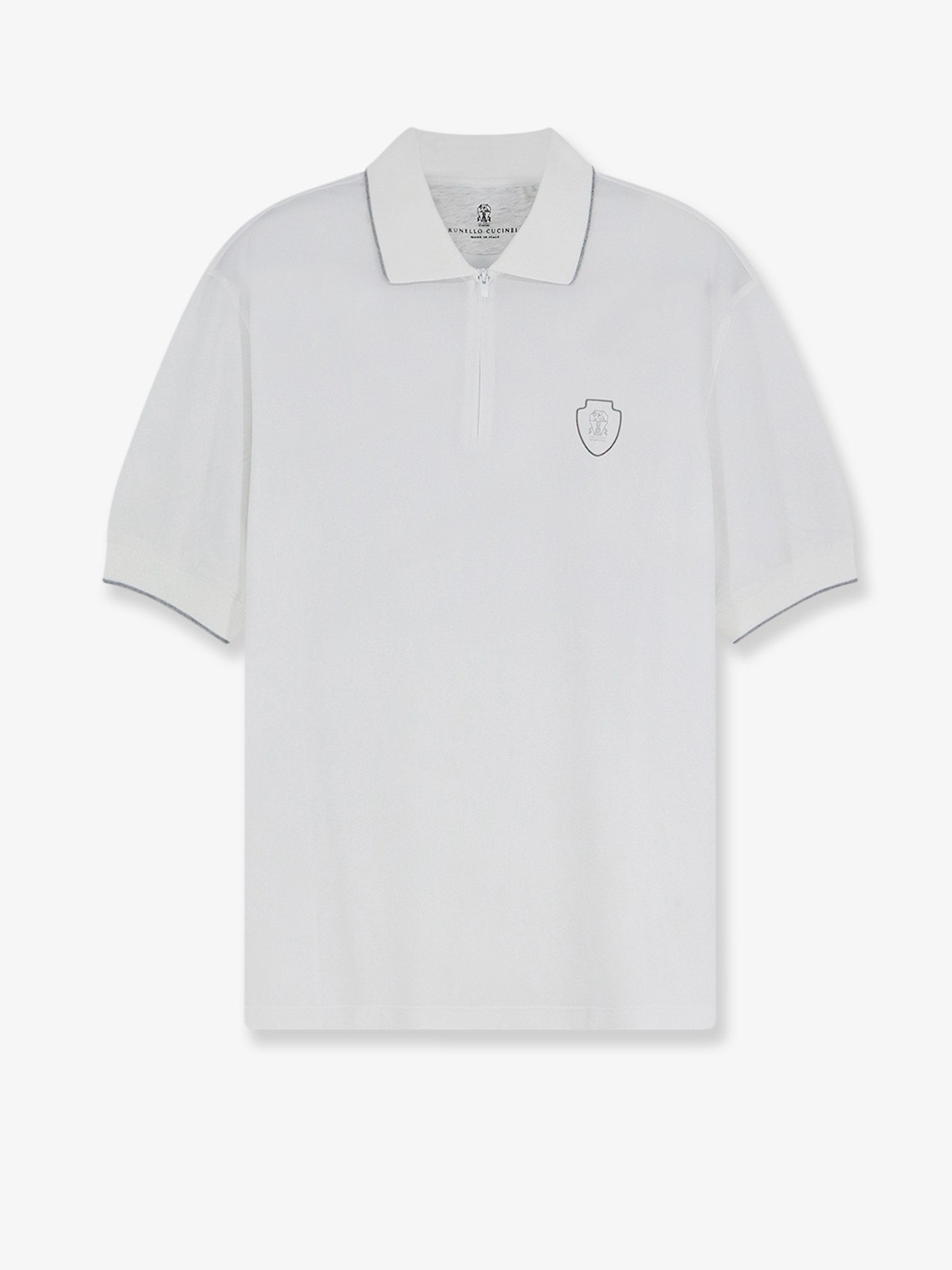 Brunello Cucinelli Men Technical Fabric Polo Shirt With Embroidered Logo On The Front