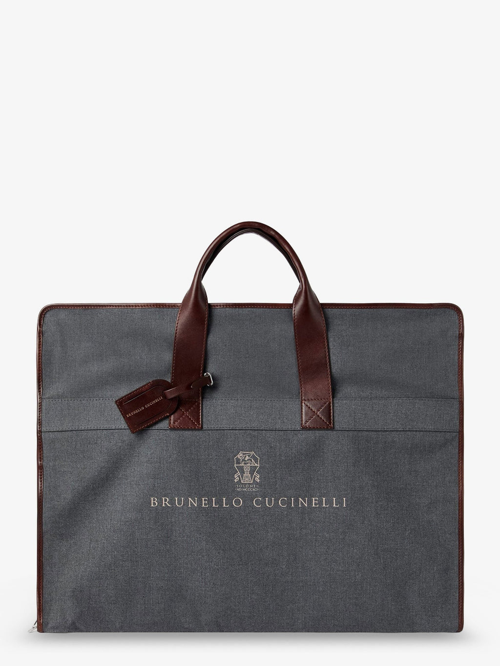 Brunello Cucinelli Men Technical Fabric And Leather Garment Bag