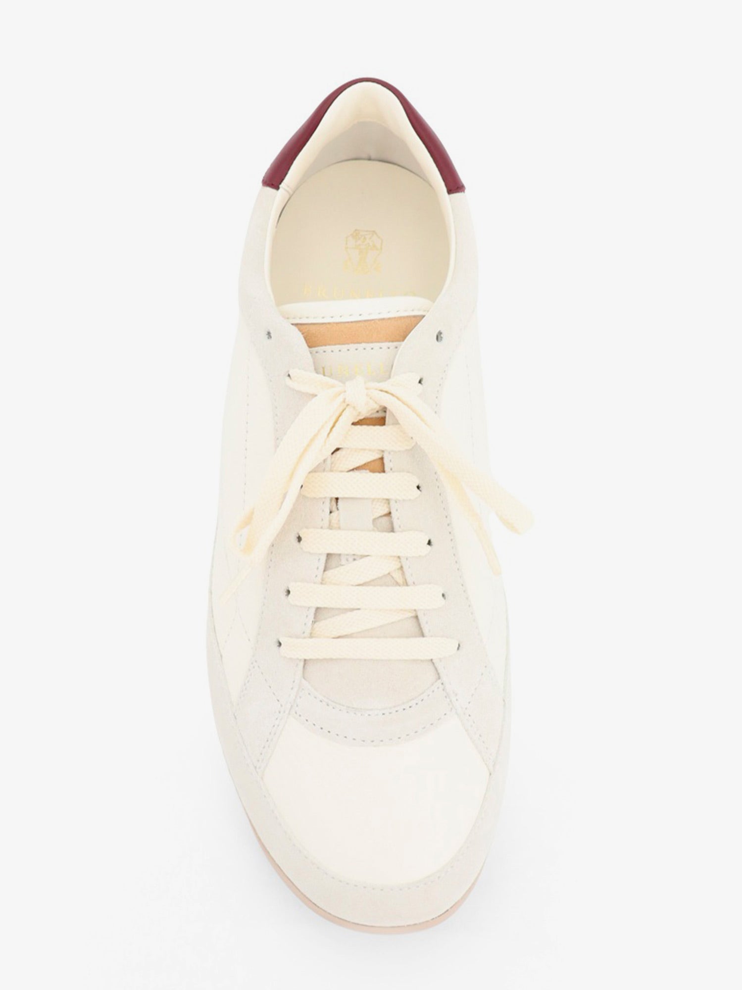 Brunello Cucinelli Men Leather Sneakers With Suede Inserts