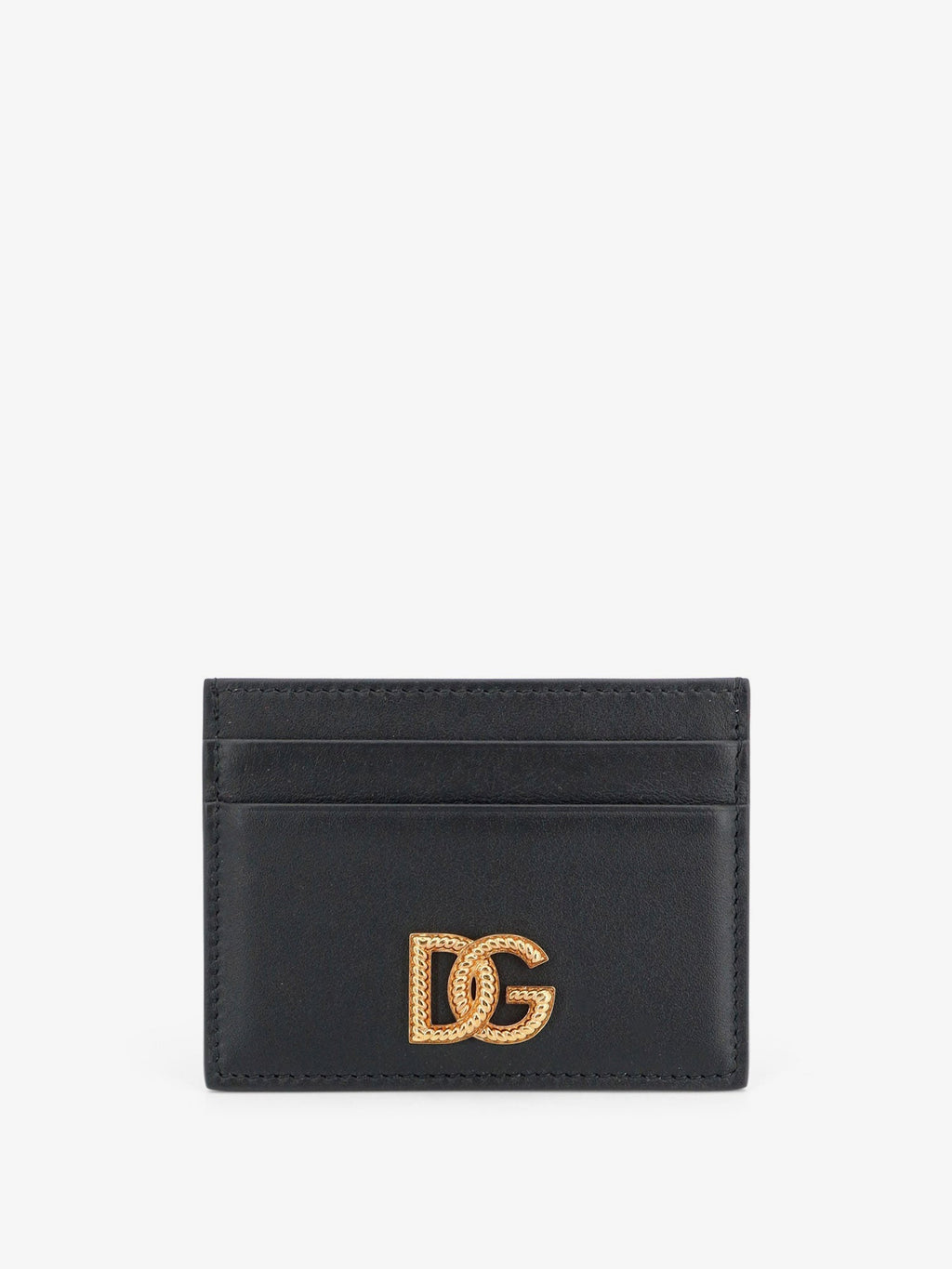 Dolce & Gabbana Women Leather Card Holder With Metal Dg Logo