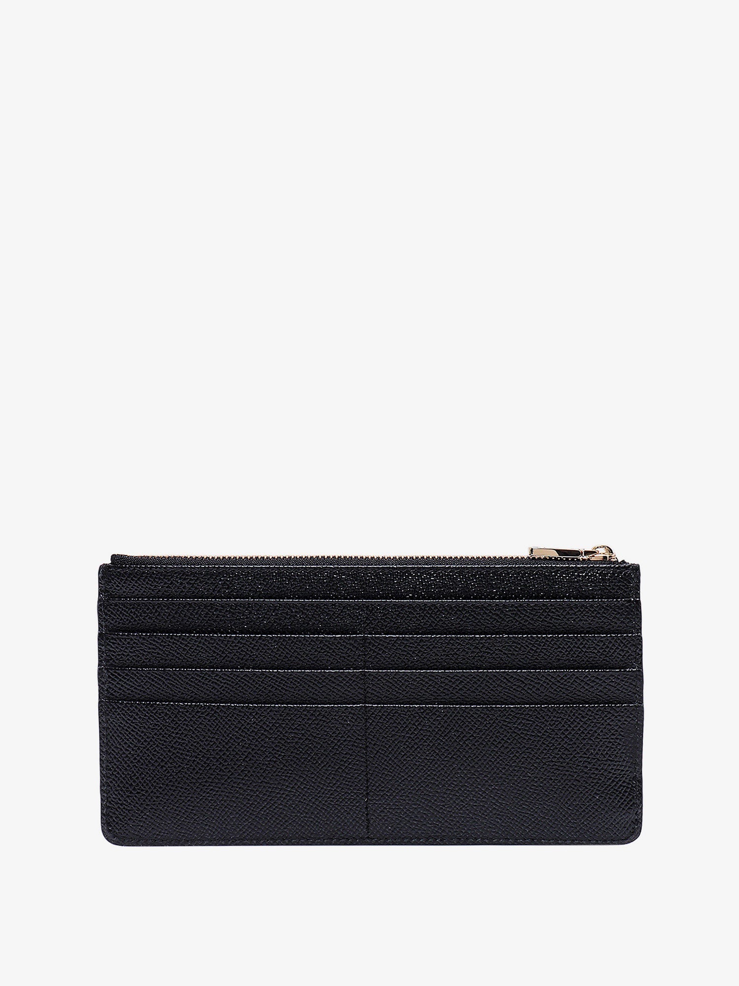 Dolce & Gabbana Women Hammered Leather Card Holder With Metal Tag