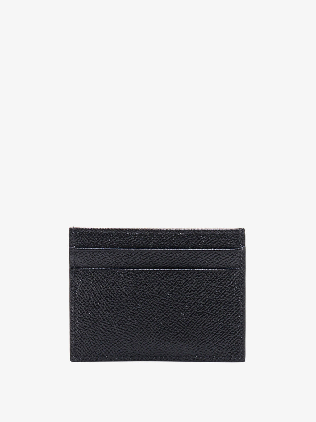 Dolce & Gabbana Men Leather Card Holder With Metal Logo Tag