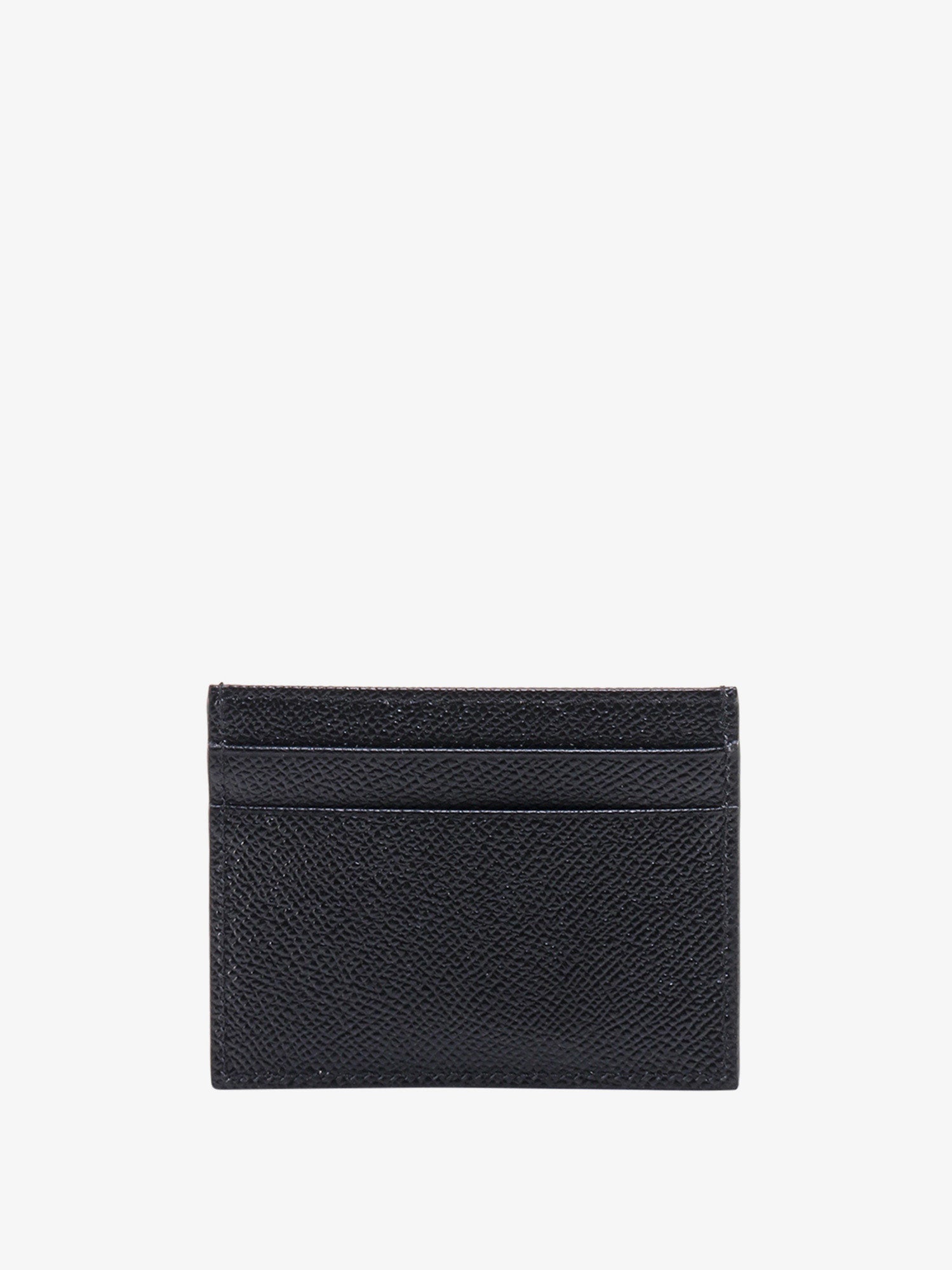 Dolce & Gabbana Men Leather Card Holder With Metal Logo Tag