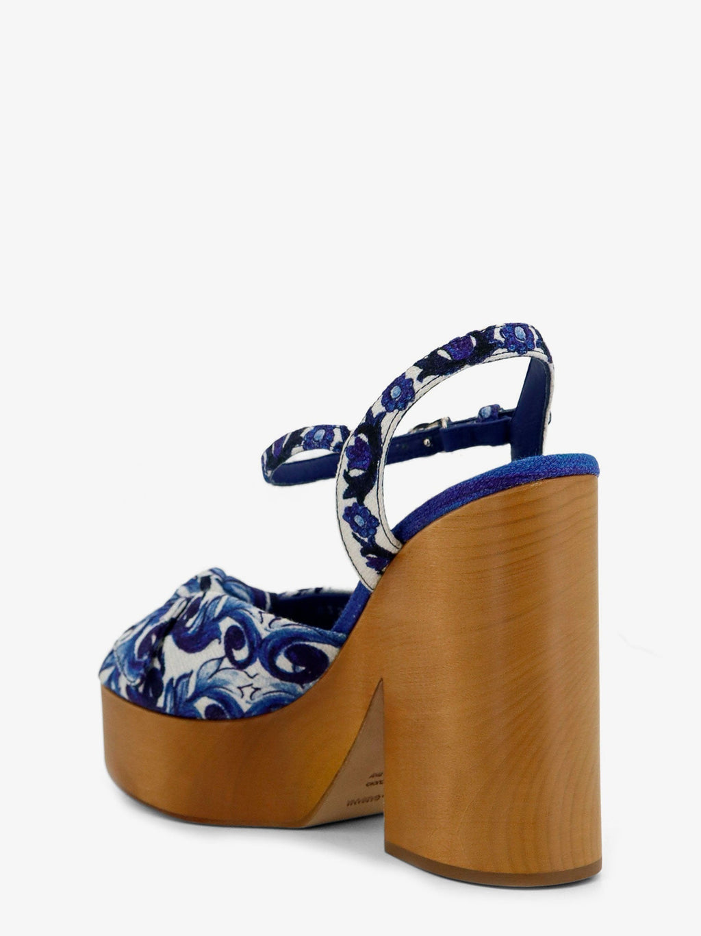 Dolce & Gabbana Women Canvas Sandals With Maiolica Print