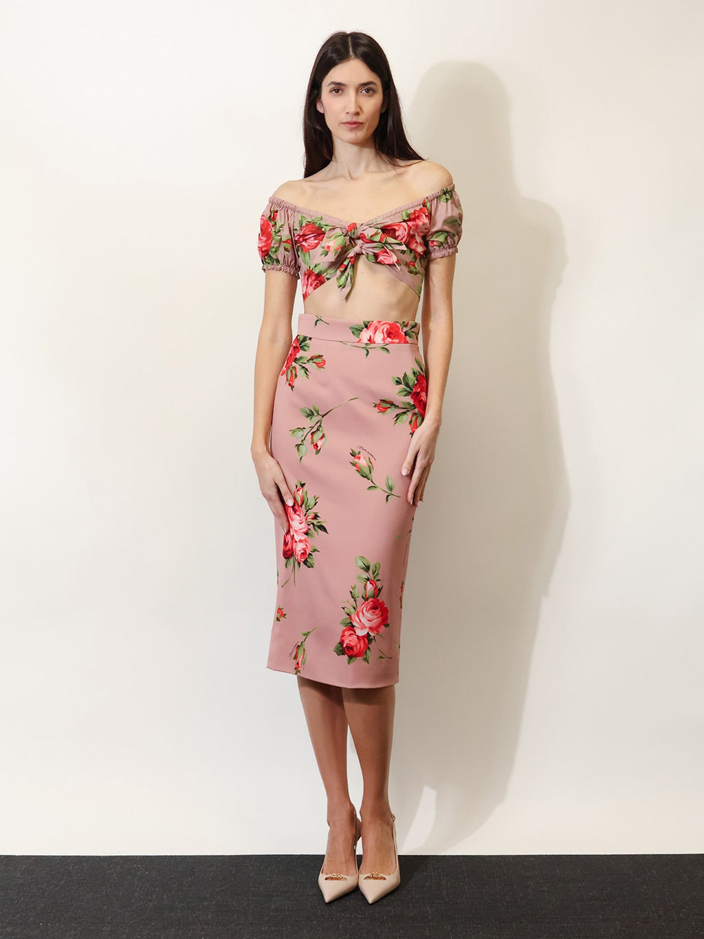 Dolce & Gabbana Women Stretch Silk Long Skirt
