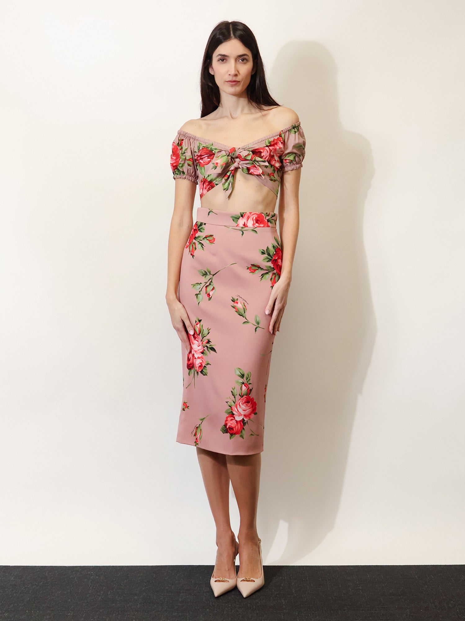 Dolce & Gabbana Women Stretch Silk Long Skirt
