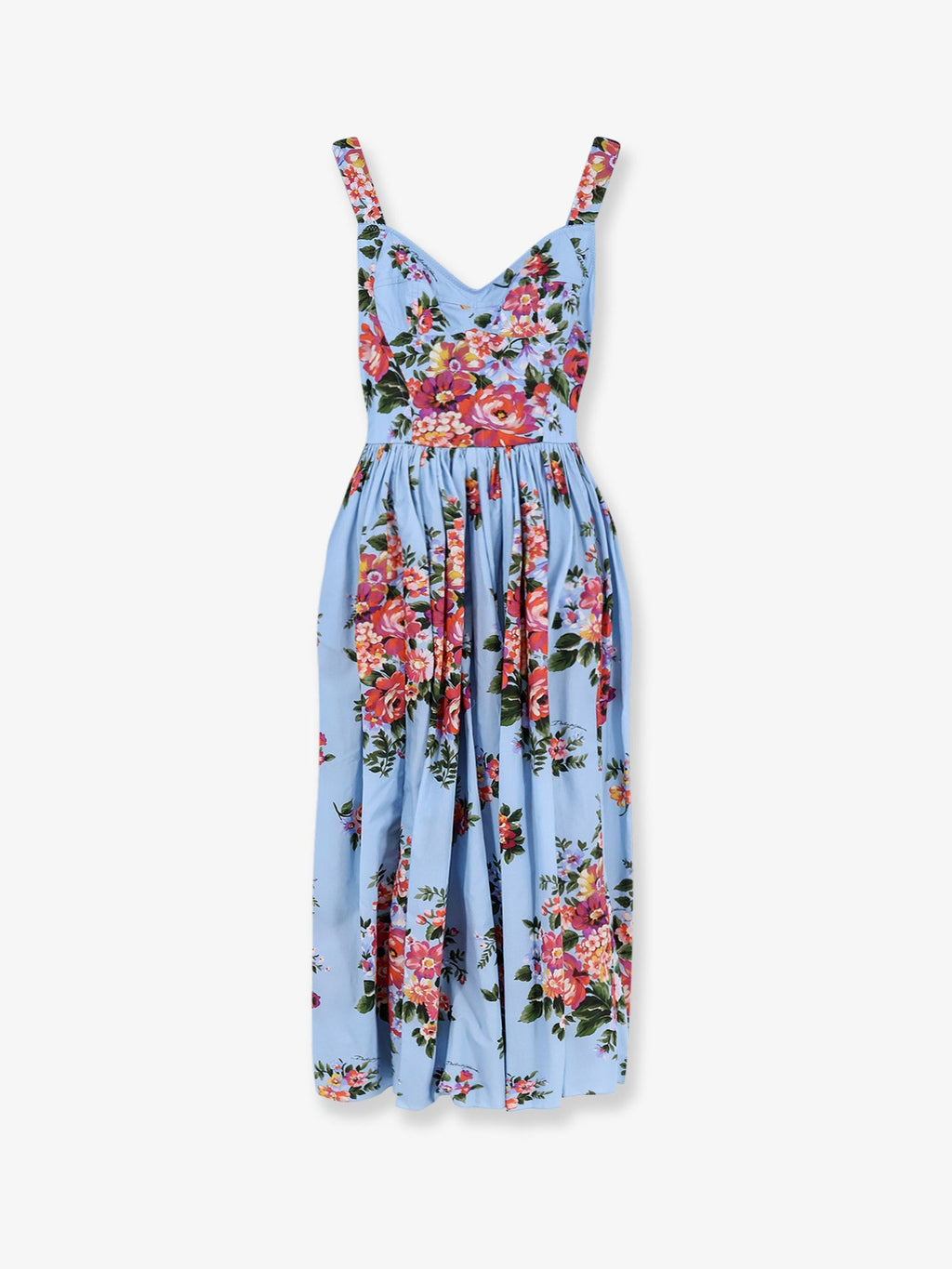Dolce & Gabbana Women Cotton Dress With Mazzo Di Fiori Print