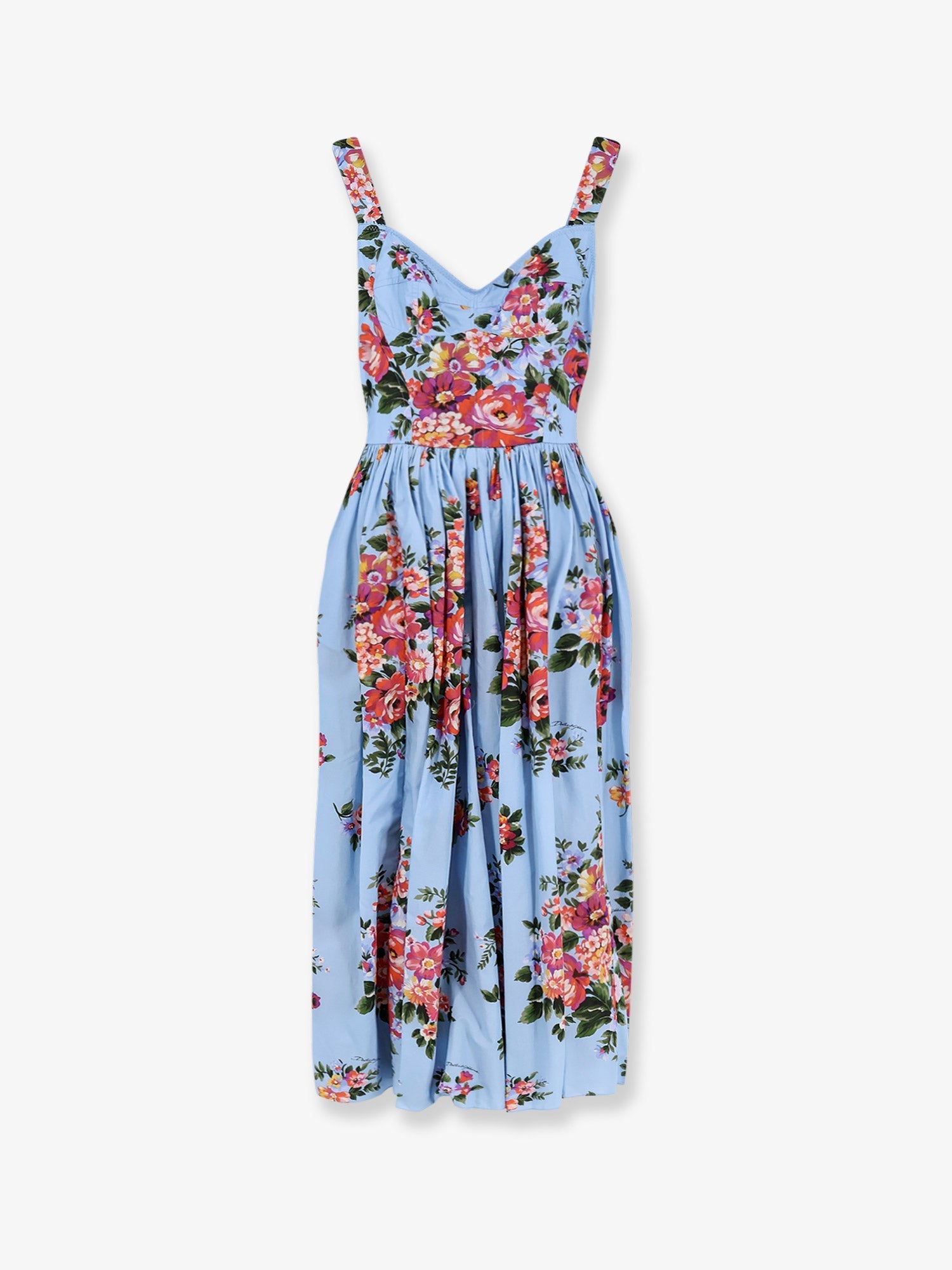 Dolce & Gabbana Women Cotton Dress With Mazzo Di Fiori Print