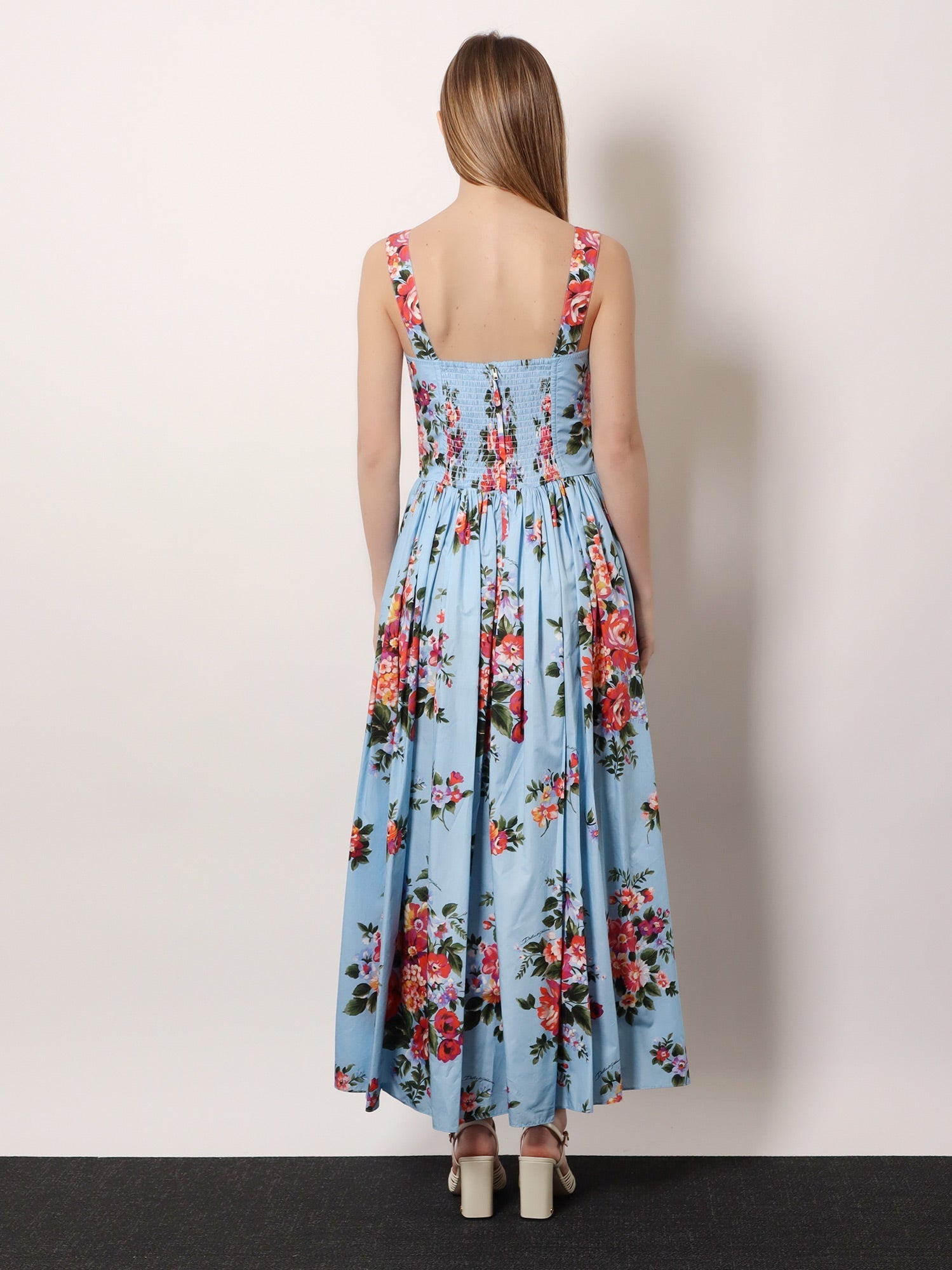 Dolce & Gabbana Women Cotton Dress With Mazzo Di Fiori Print