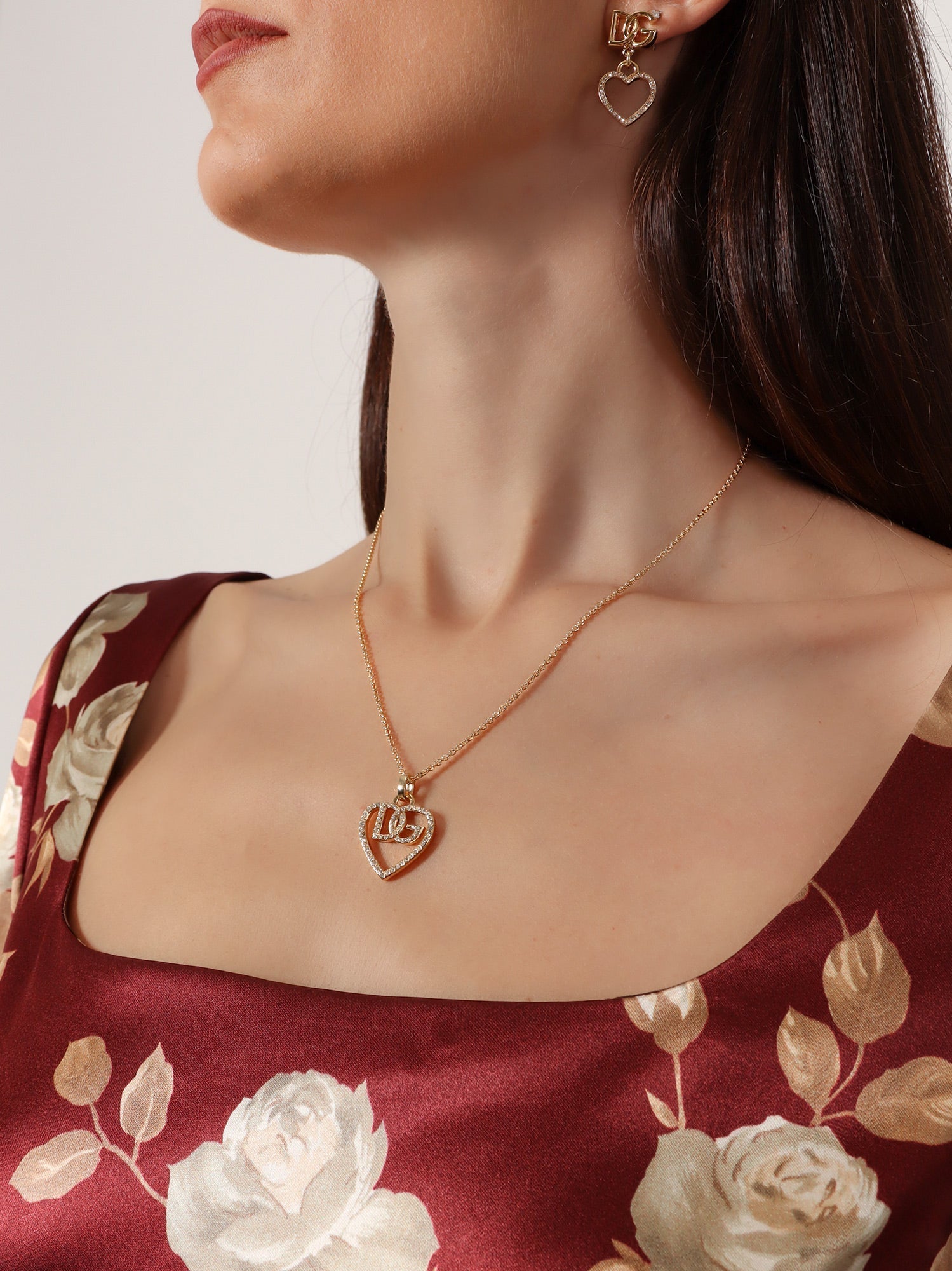 Dolce & Gabbana Women Gold Brass Necklace With Rhinestones
