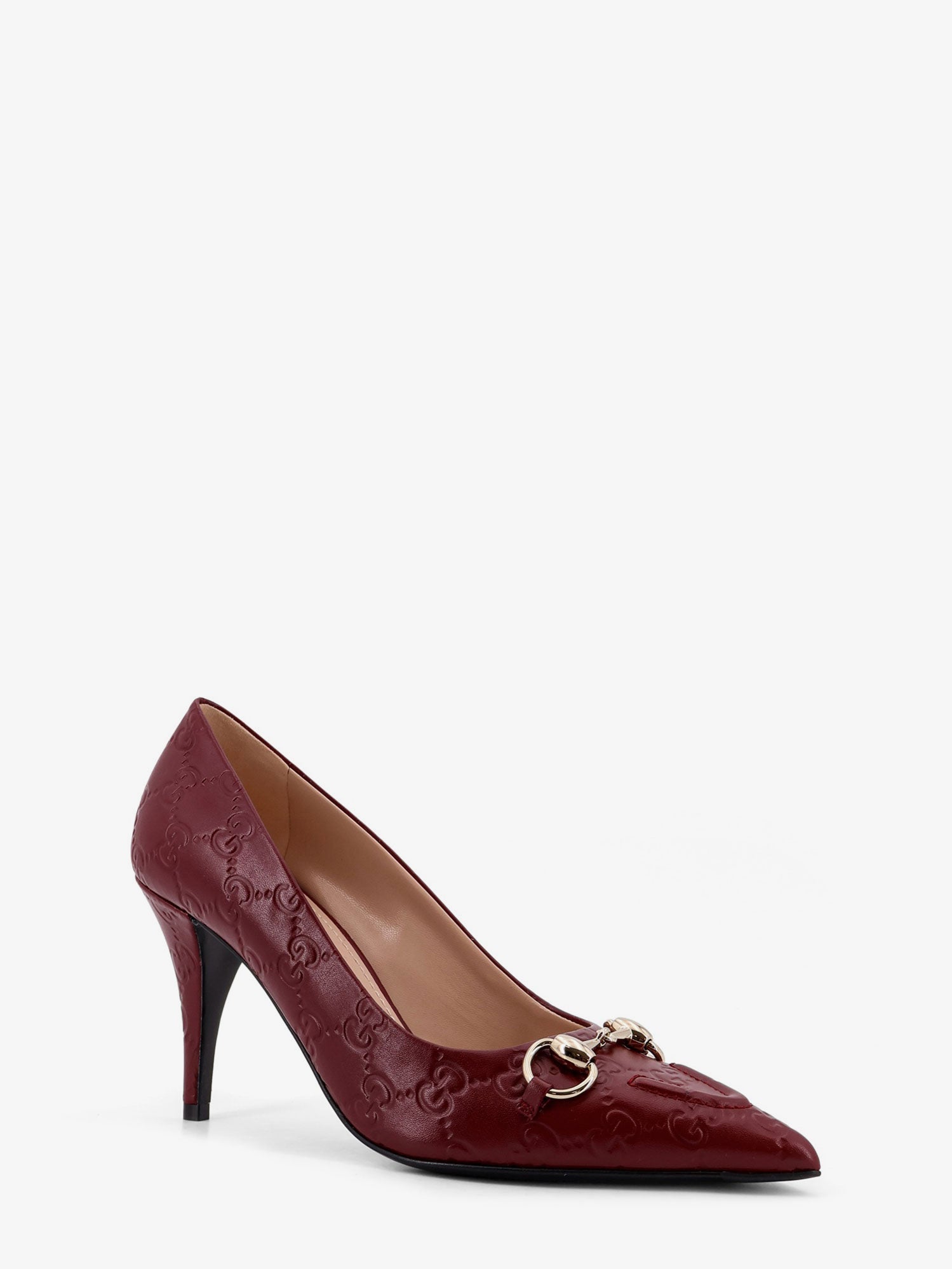 Gucci Women Gucci Rosso Ancora Gg Leather Decollete