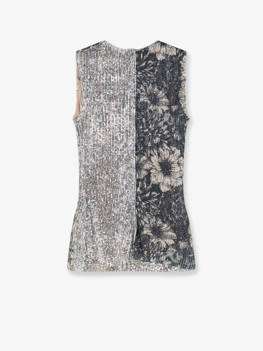 Maison Margiela Women Patchwork Top With Sequins Embroidery