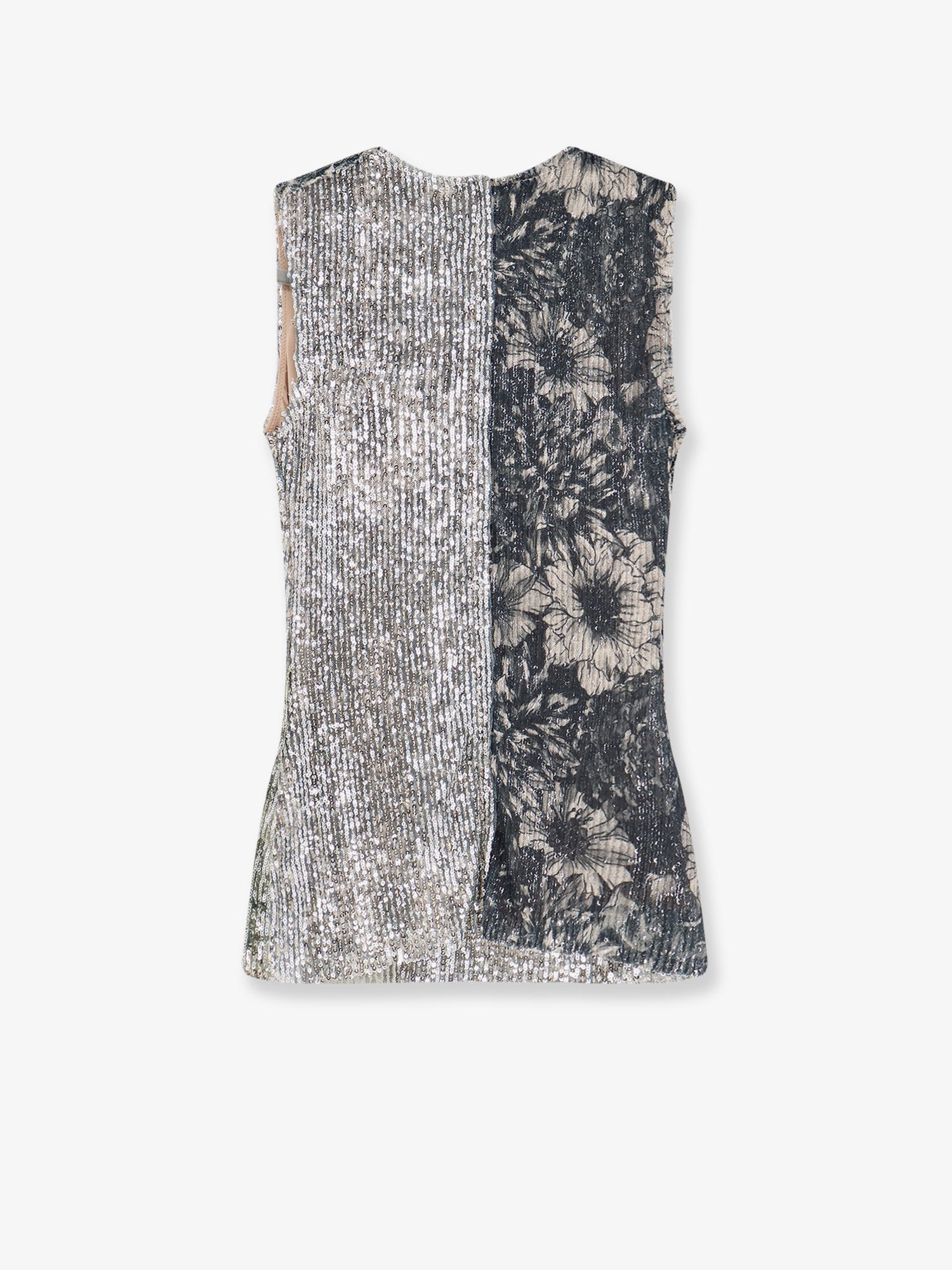 Maison Margiela Women Patchwork Top With Sequins Embroidery