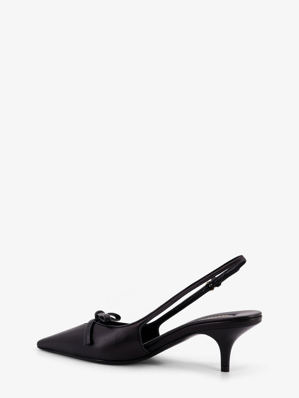 Miu Miu Women Leather Decollete With Logo Bow Detail