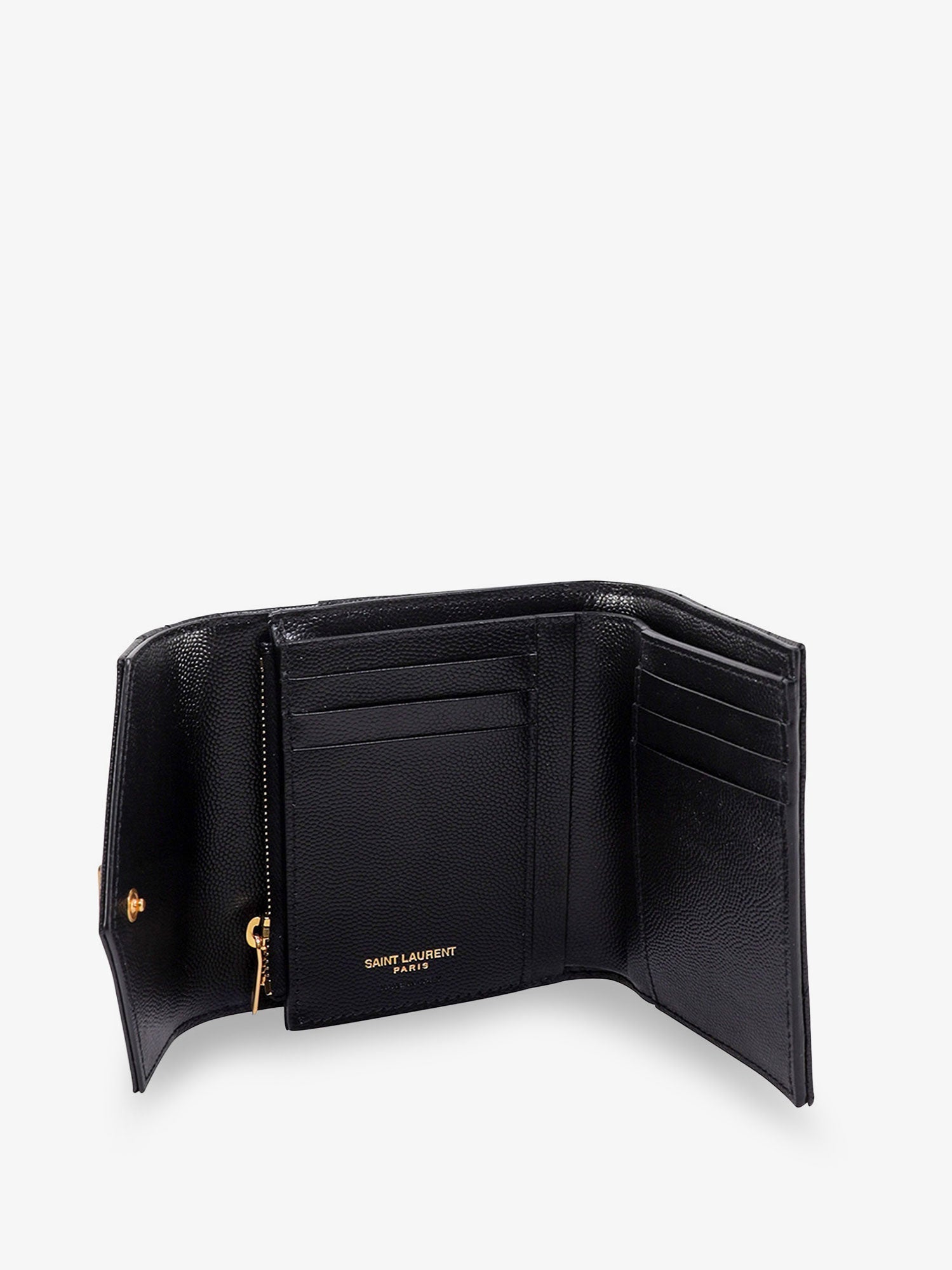 Saint Laurent Women Leather Wallet With Cassandre Logo On The Front