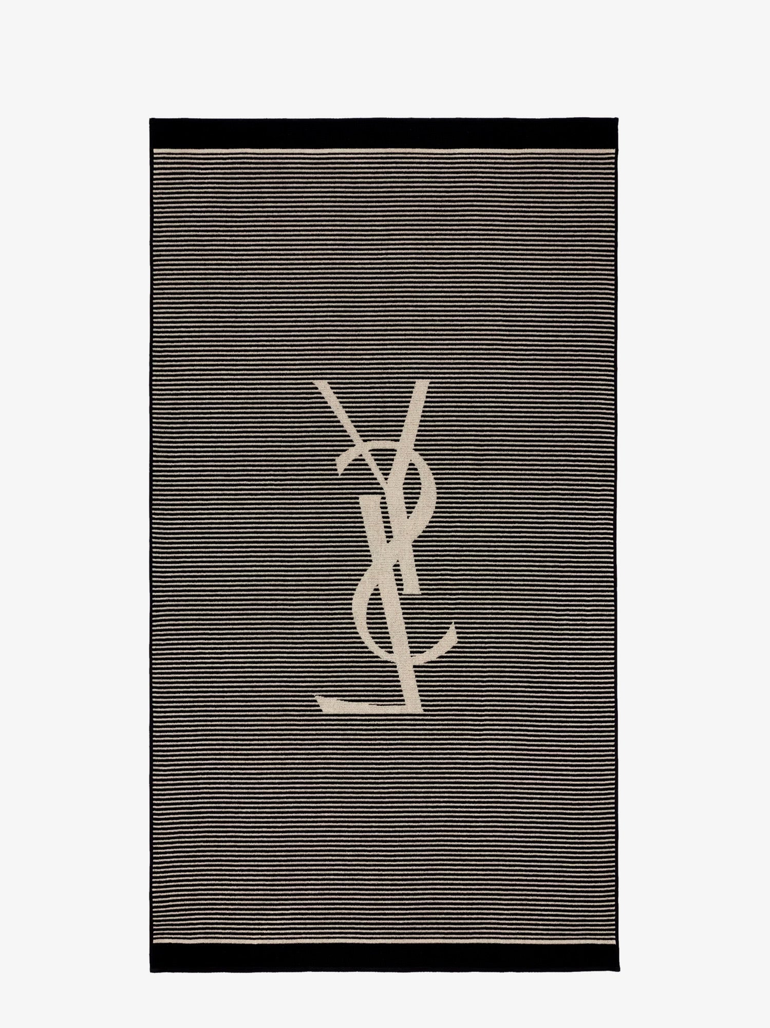 Saint Laurent Women Certified Cotton Striped Beach Towel