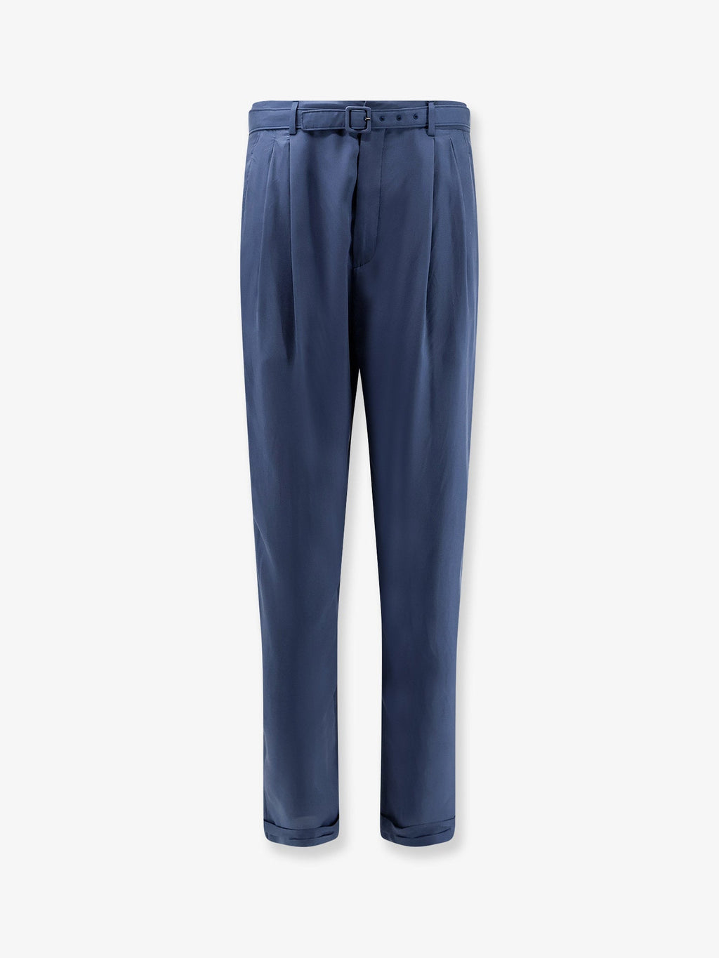 Saint Laurent Men Silk Trousers With Belt