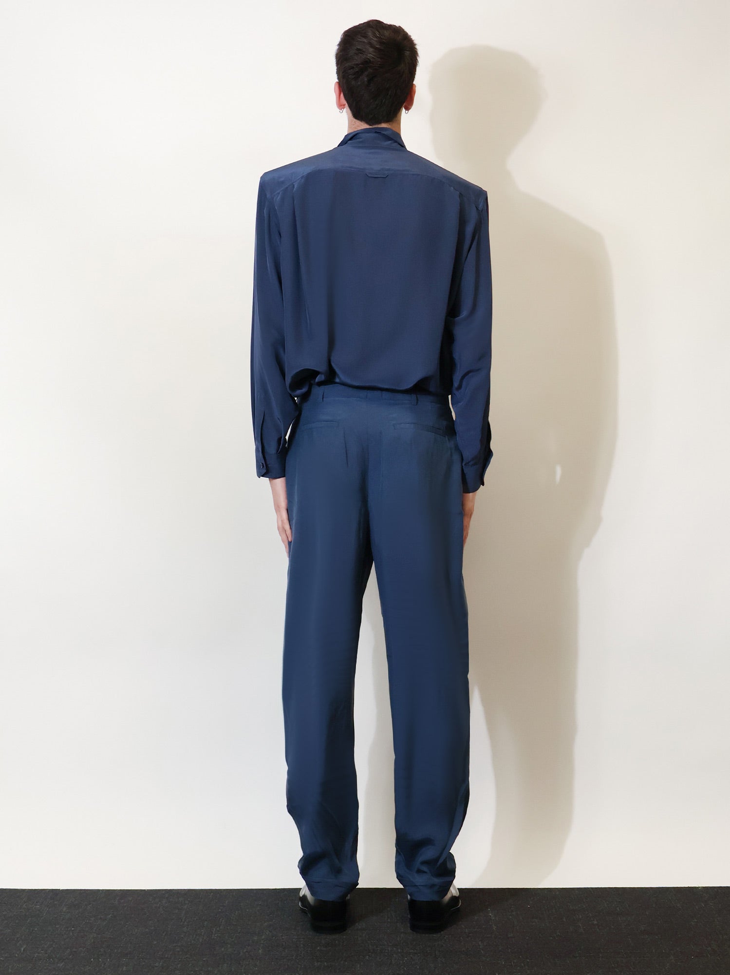 Saint Laurent Men Silk Trousers With Belt