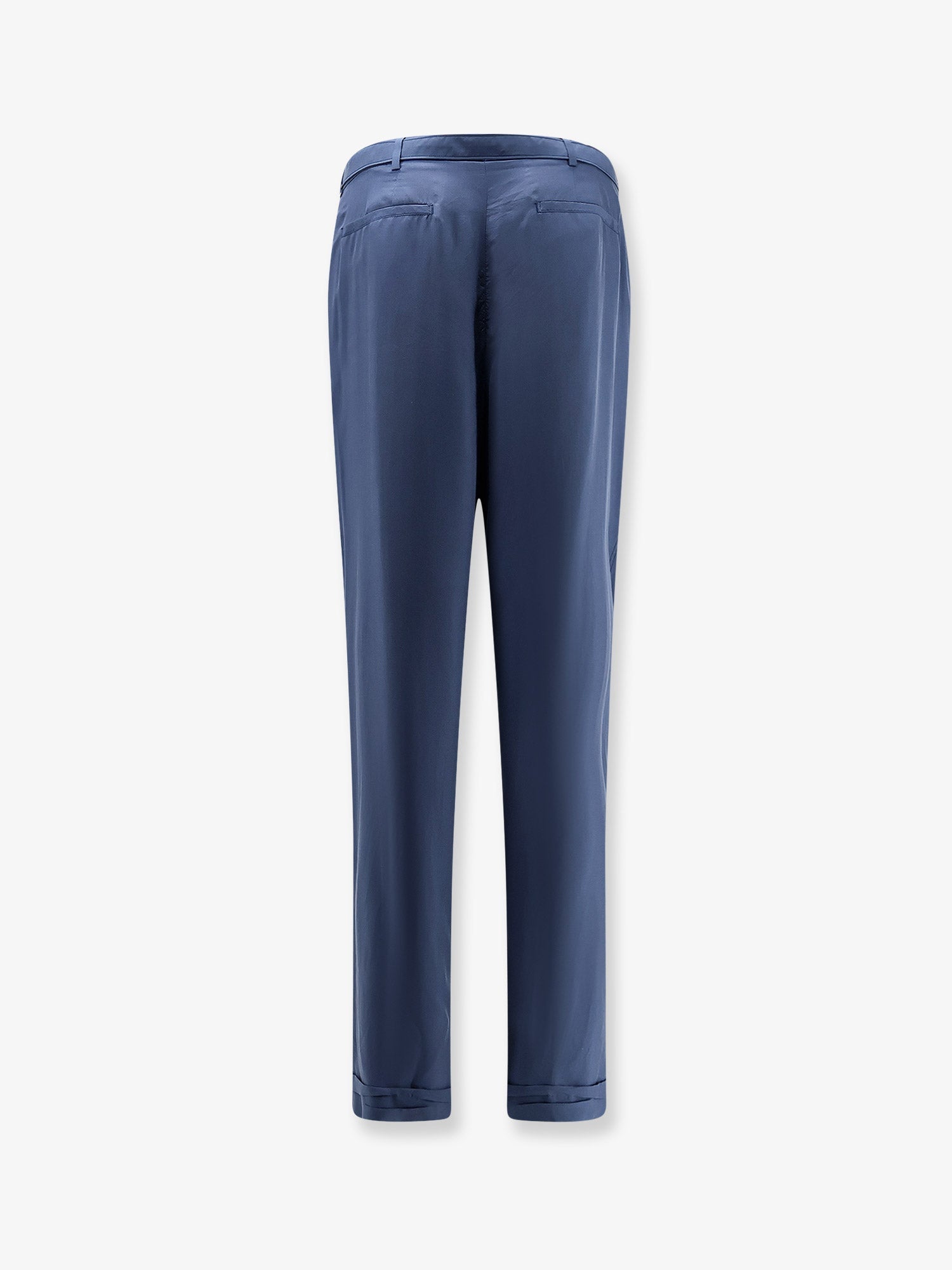Saint Laurent Men Silk Trousers With Belt