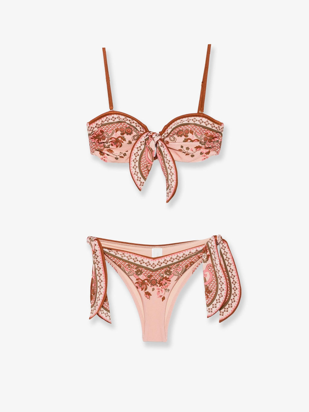 Zimmermann Women Aster Shiny Nylon Bikini With Paisley Print