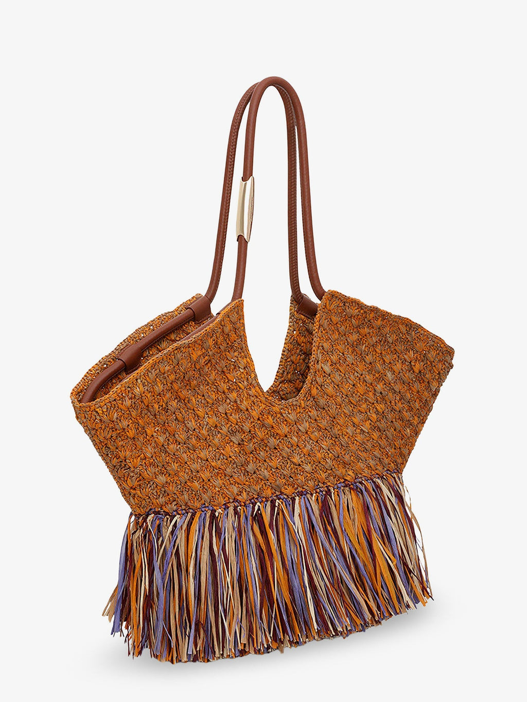 Zimmermann Women Golden Time Rafia Shoulder Bag With Fringe