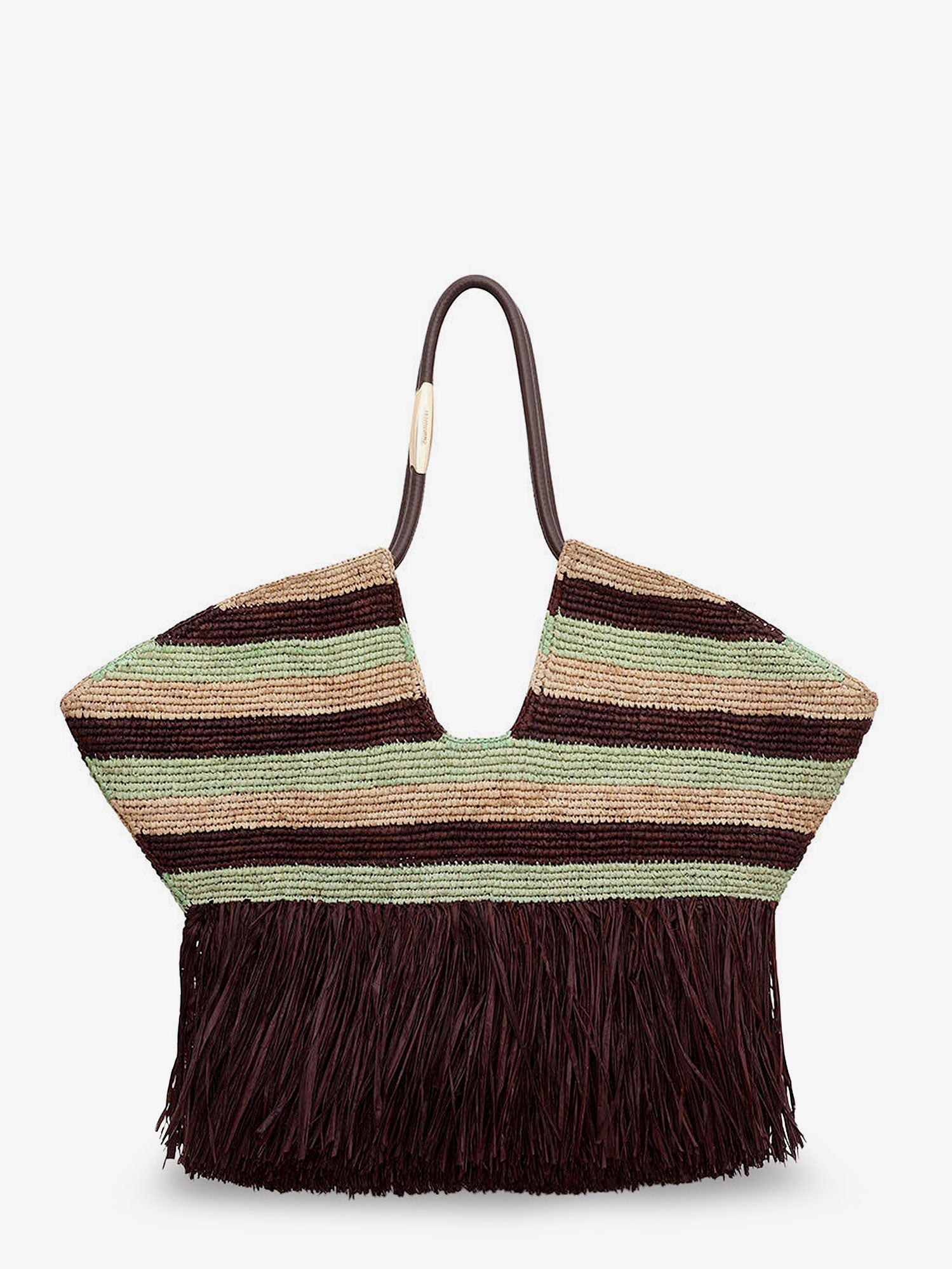 Zimmermann Women Golden Time Rafia Shoulder Bag With Fringe