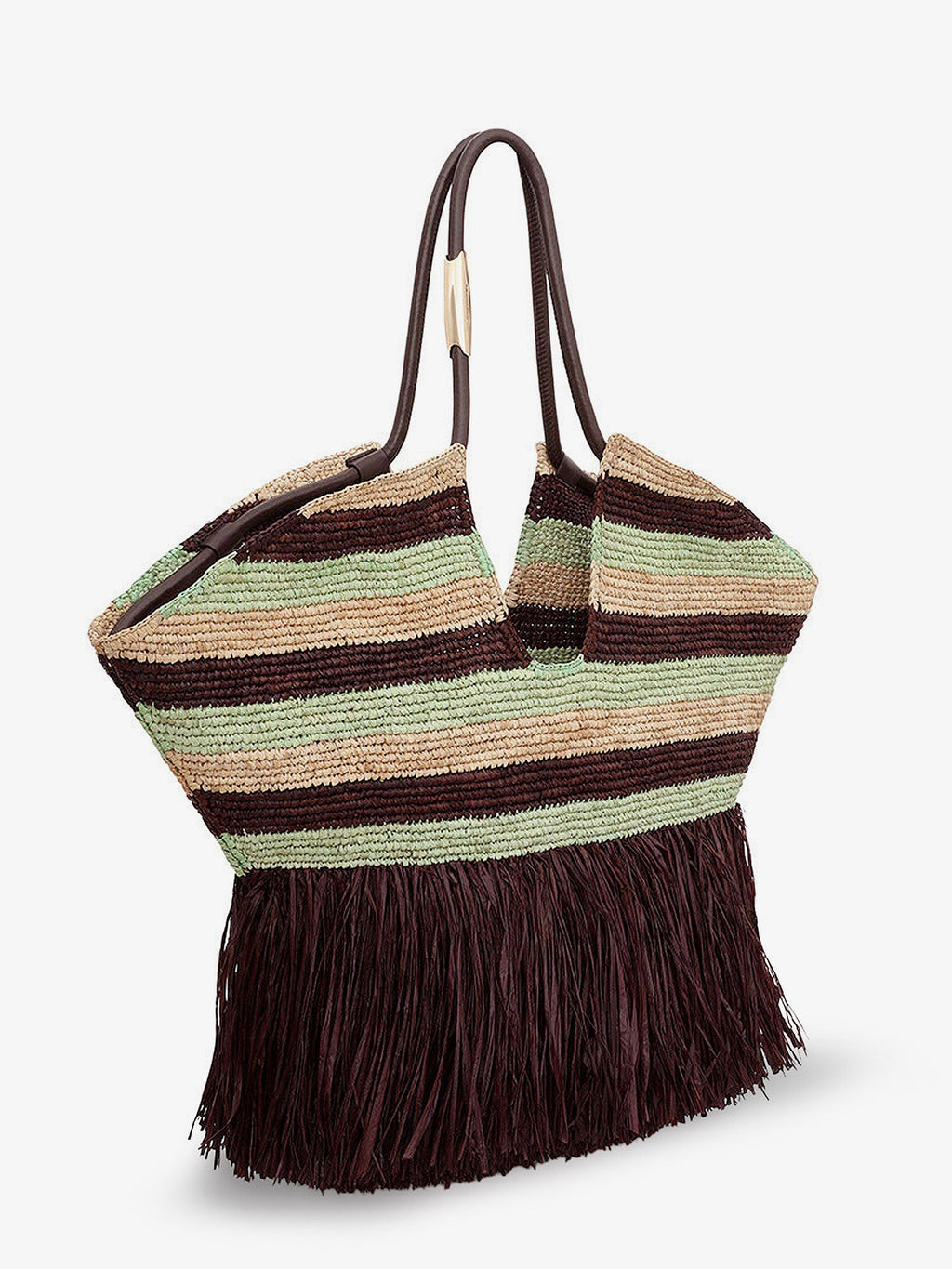 Zimmermann Women Golden Time Rafia Shoulder Bag With Fringe