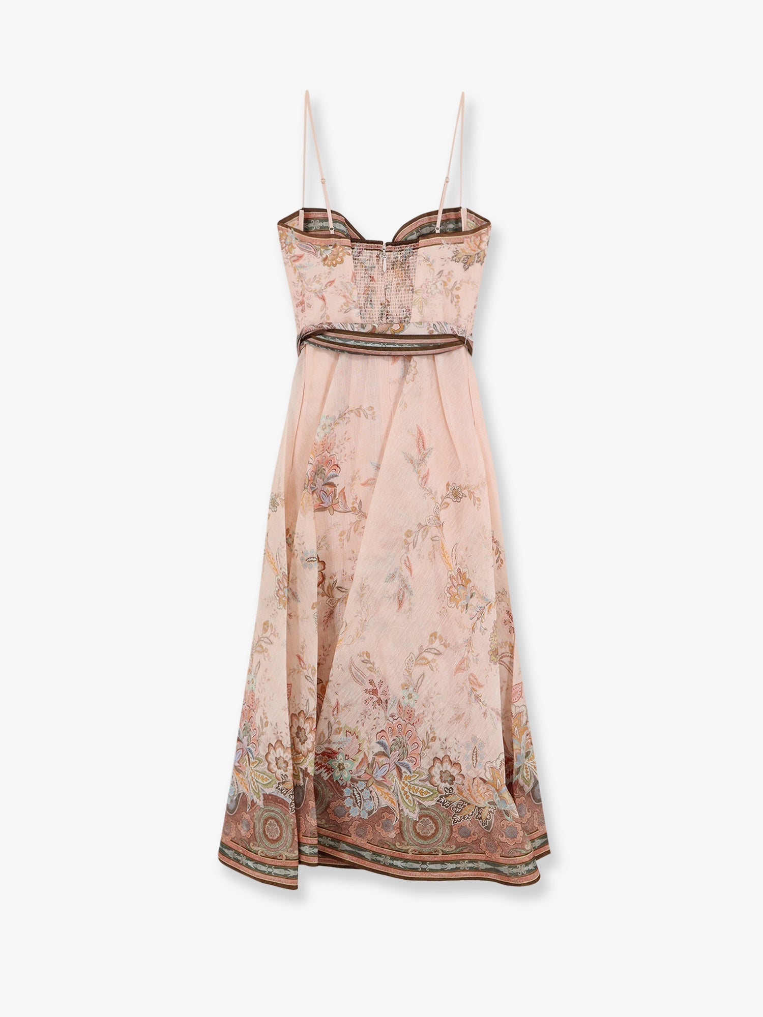 Zimmermann Women Alchemy Silk And Linen Blend Midi Dress With All-Over Floral Print