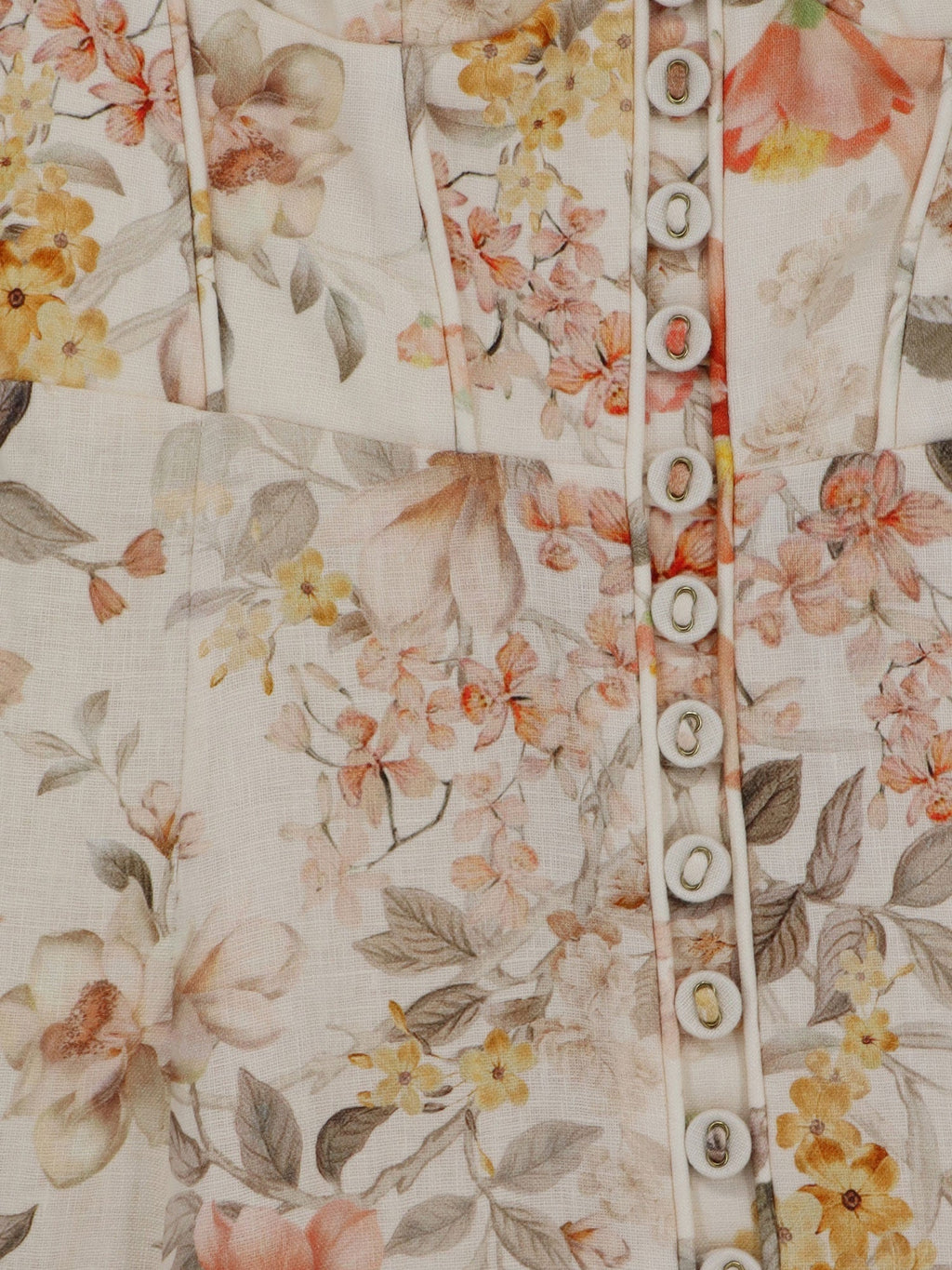 Zimmermann Women Luna Linen Midi Dress With All-Over Floral Print