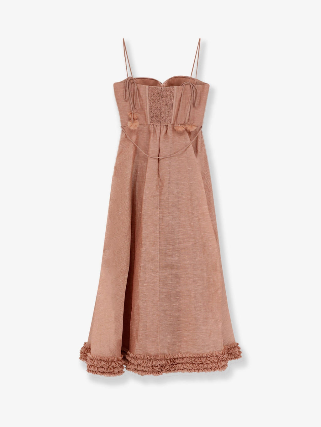 Zimmermann Women Luna Silk And Linen Blend Midi Dress