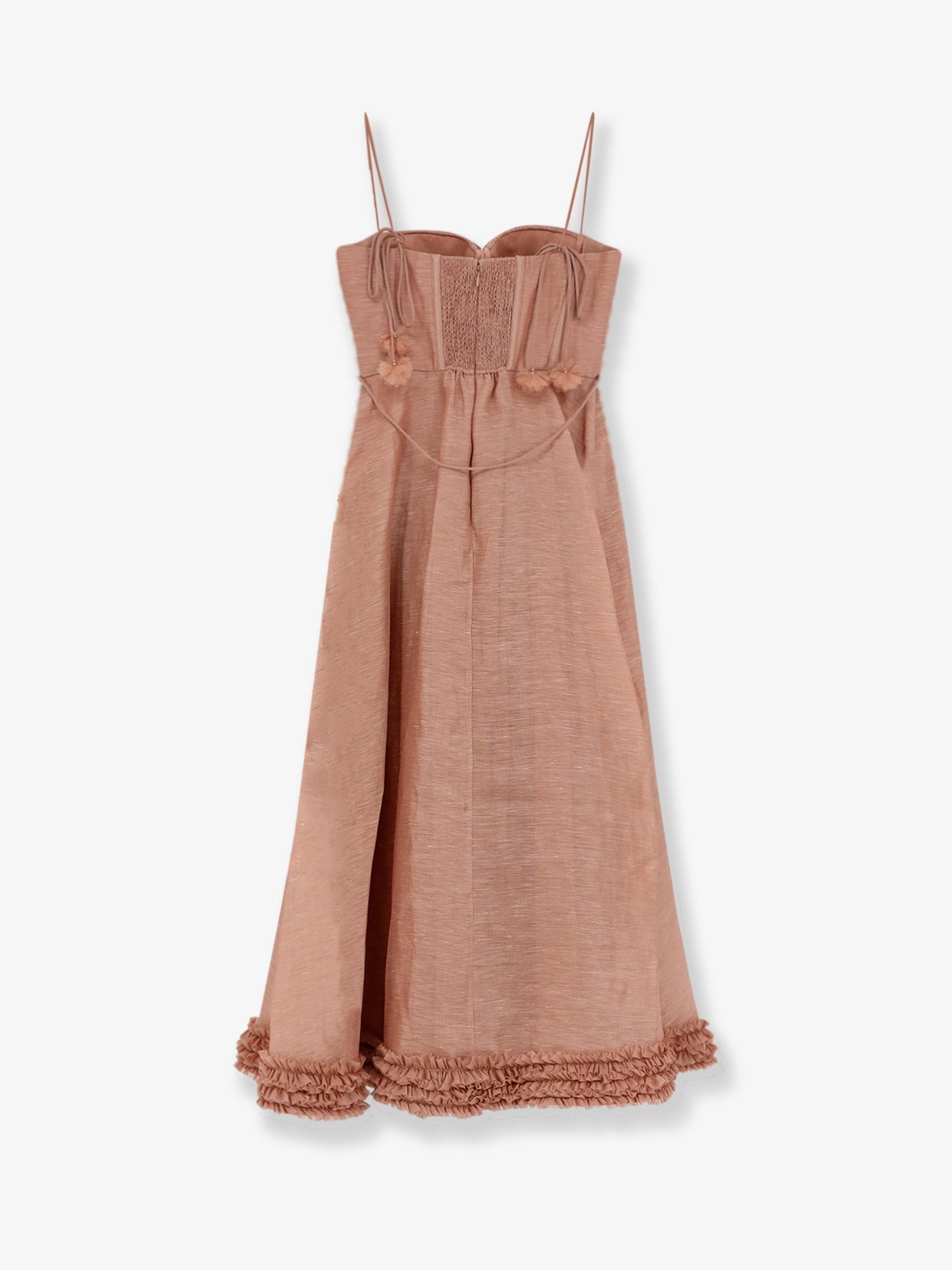 Zimmermann Women Luna Silk And Linen Blend Midi Dress