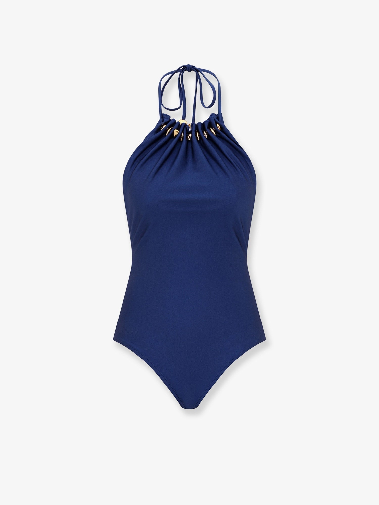 Zimmermann Women Aster One-Piece Swimsuit In Shiny Nylon With Bead Detail